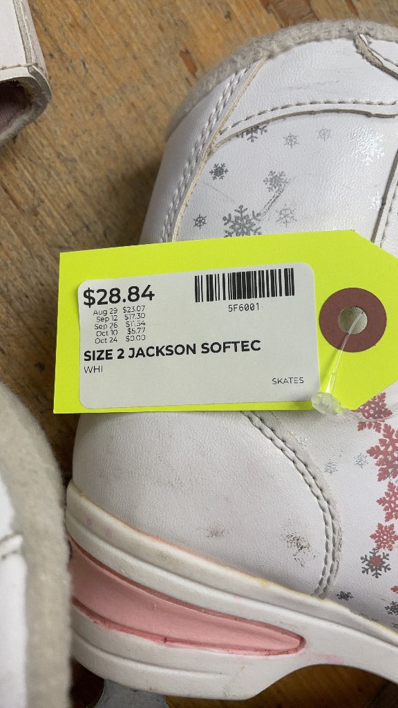 Jackson Softec Size 2 Figure Skates - White/Pink