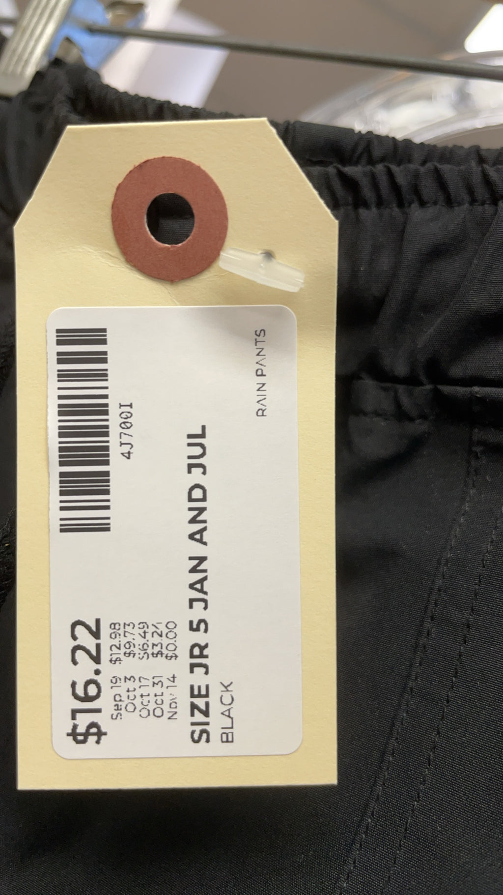 Jan & Jul Rain Pants JR 5 Black
