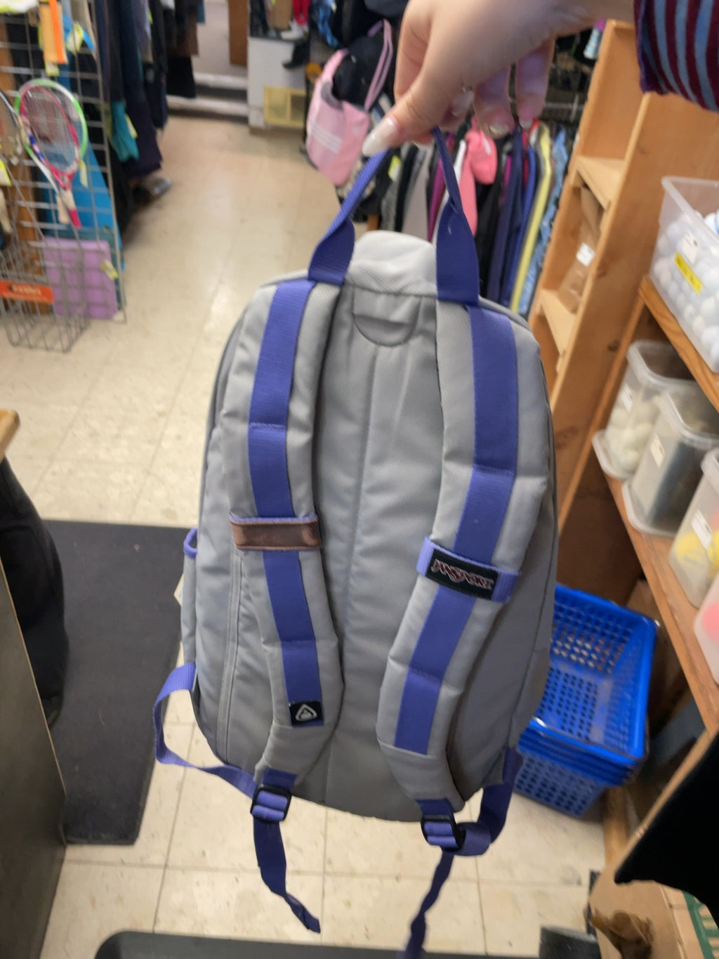 JanSport Heritage Style Backpack Grey/Purple