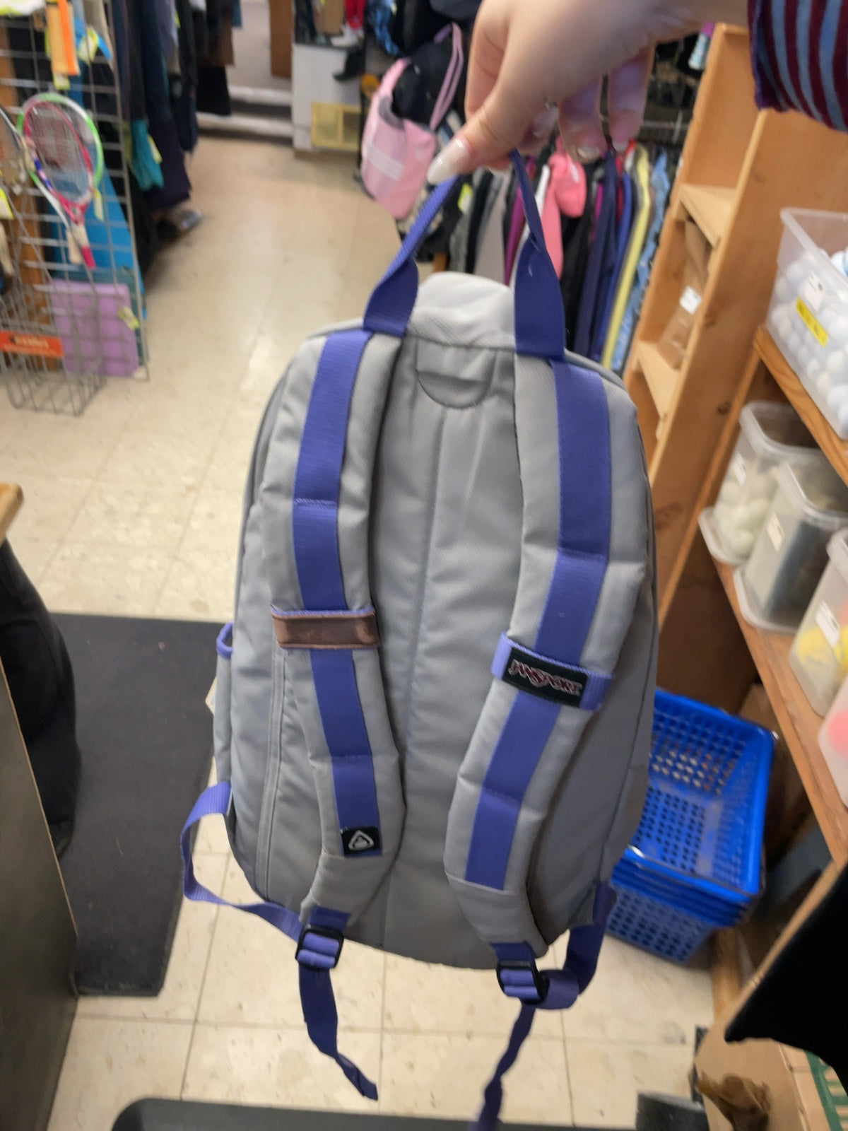 JanSport Heritage Style Backpack Grey/Purple