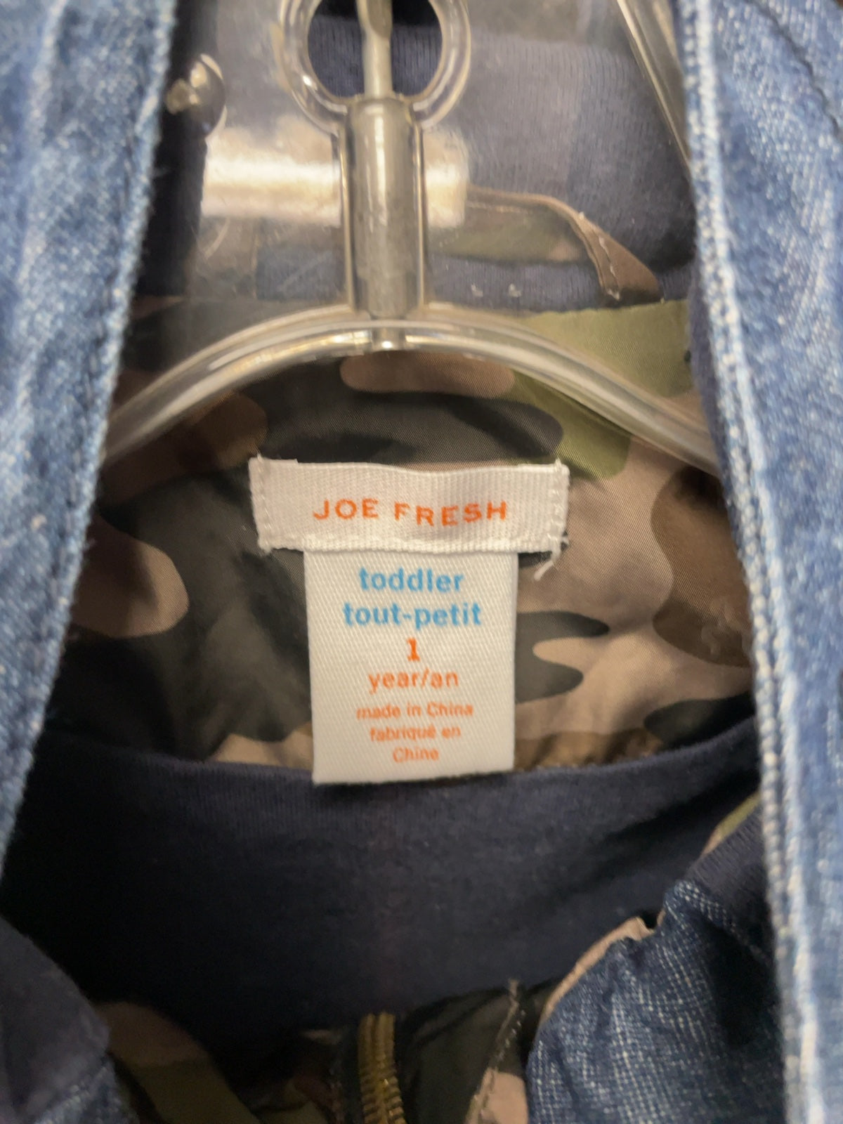Joe Fresh Camo/Denim Like Jacket 1 Year