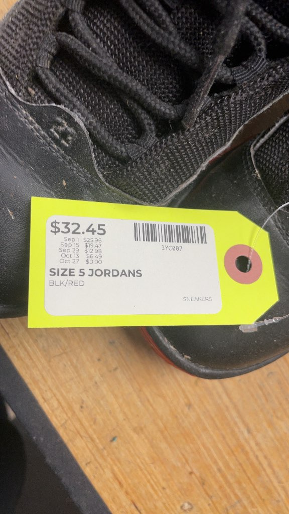 Jordan Sneakers Size 5 Black/Red