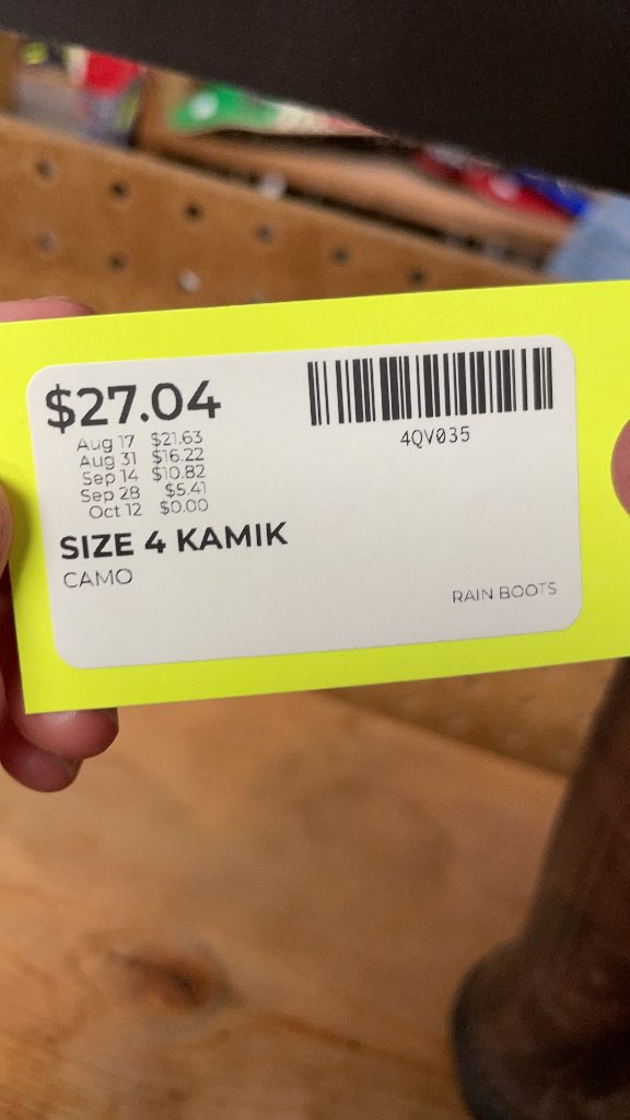 Kamik Camo Rain Boots - Size 4