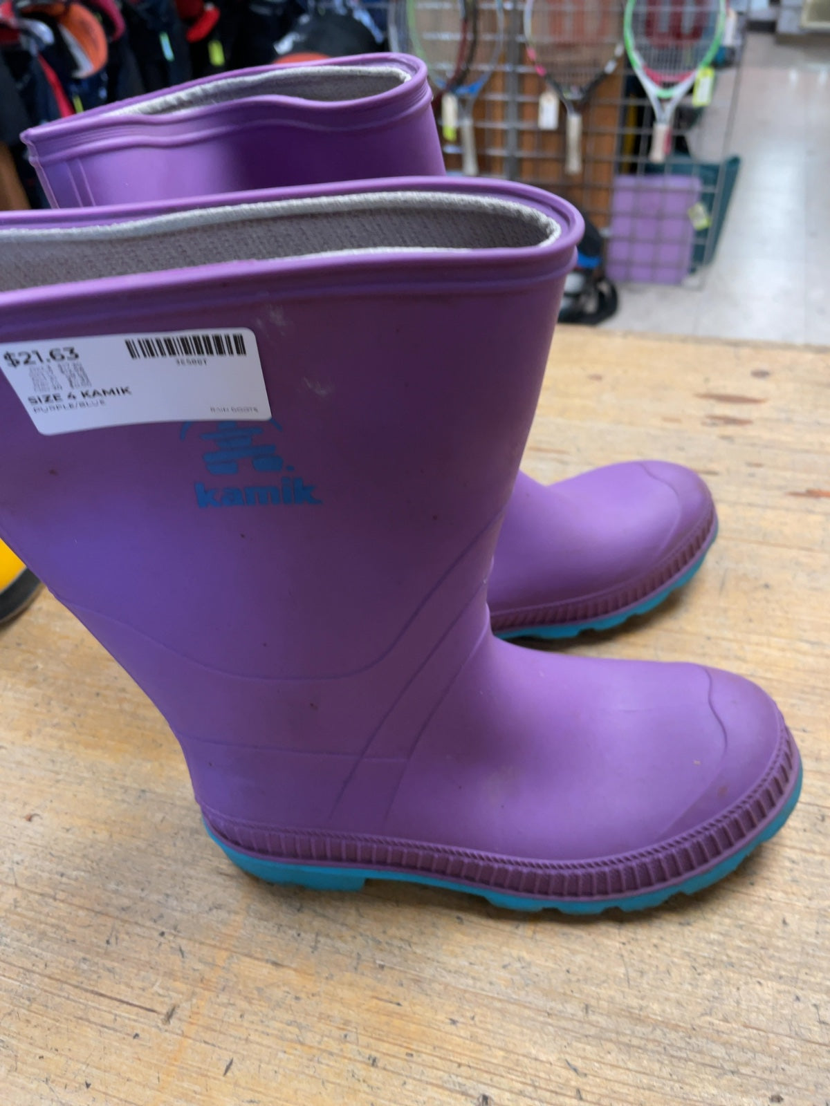 Kamik Rain Boots Size 4 Purple/Blue