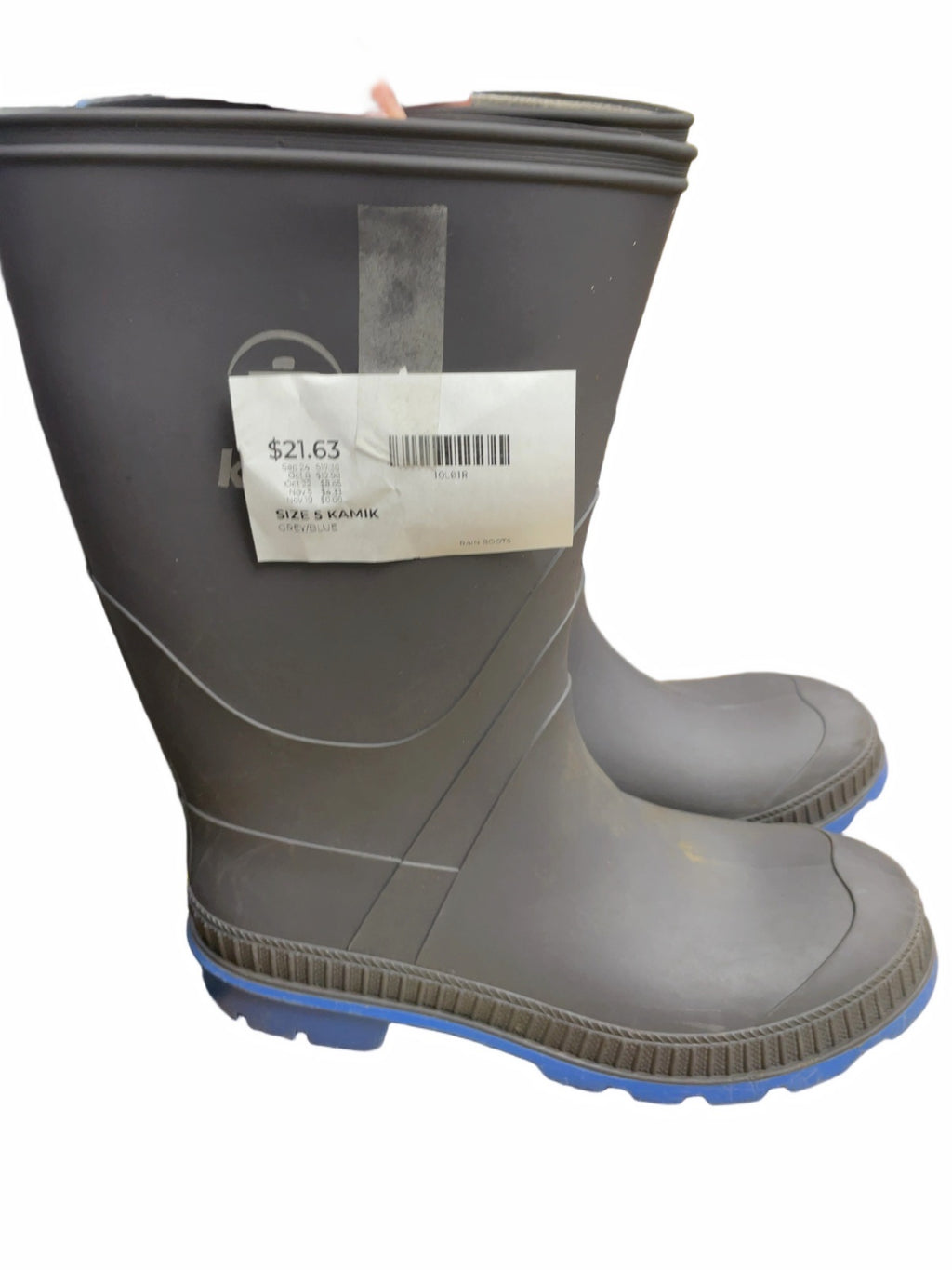 Kamik Rain Boots Size 5 Grey/Blue