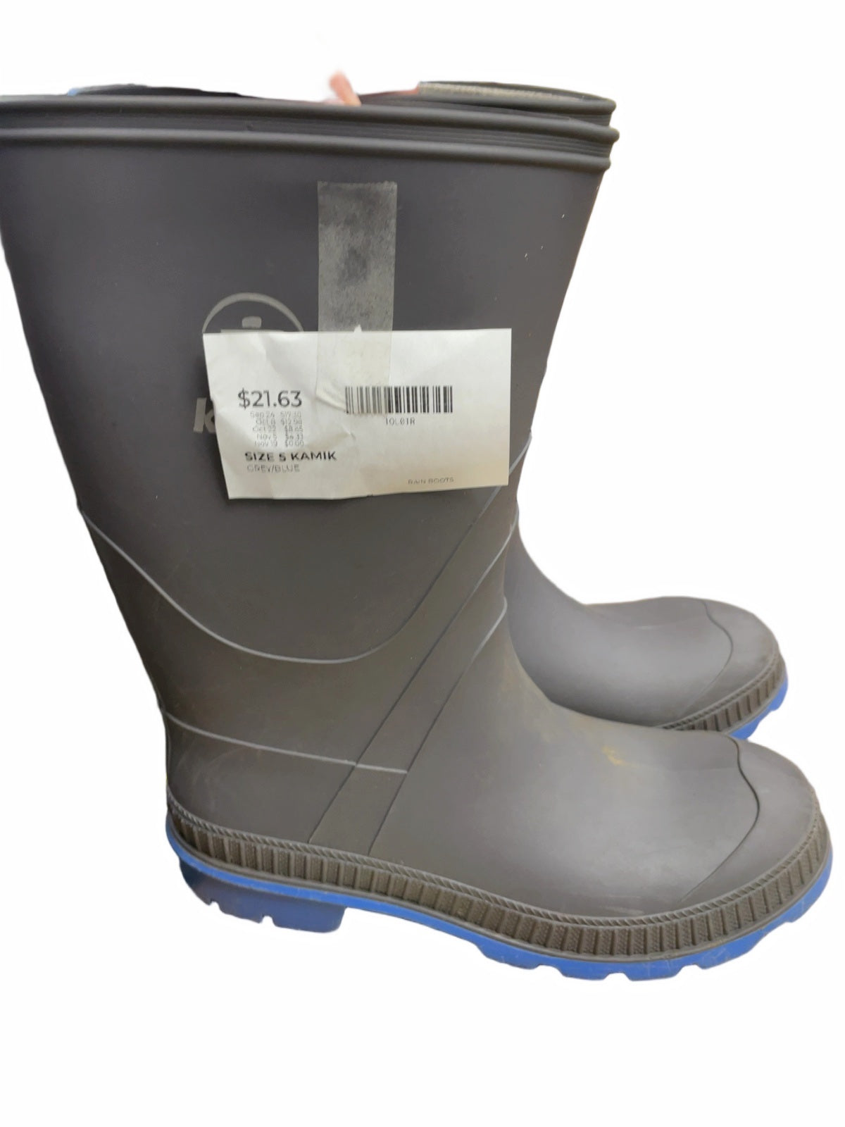 Kamik Rain Boots Size 5 Grey/Blue