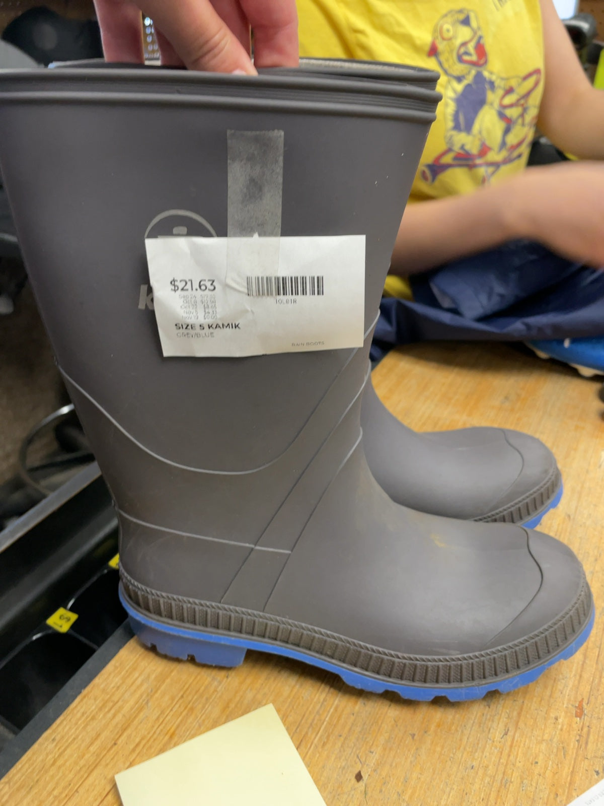 Kamik Rain Boots Size 5 Grey/Blue