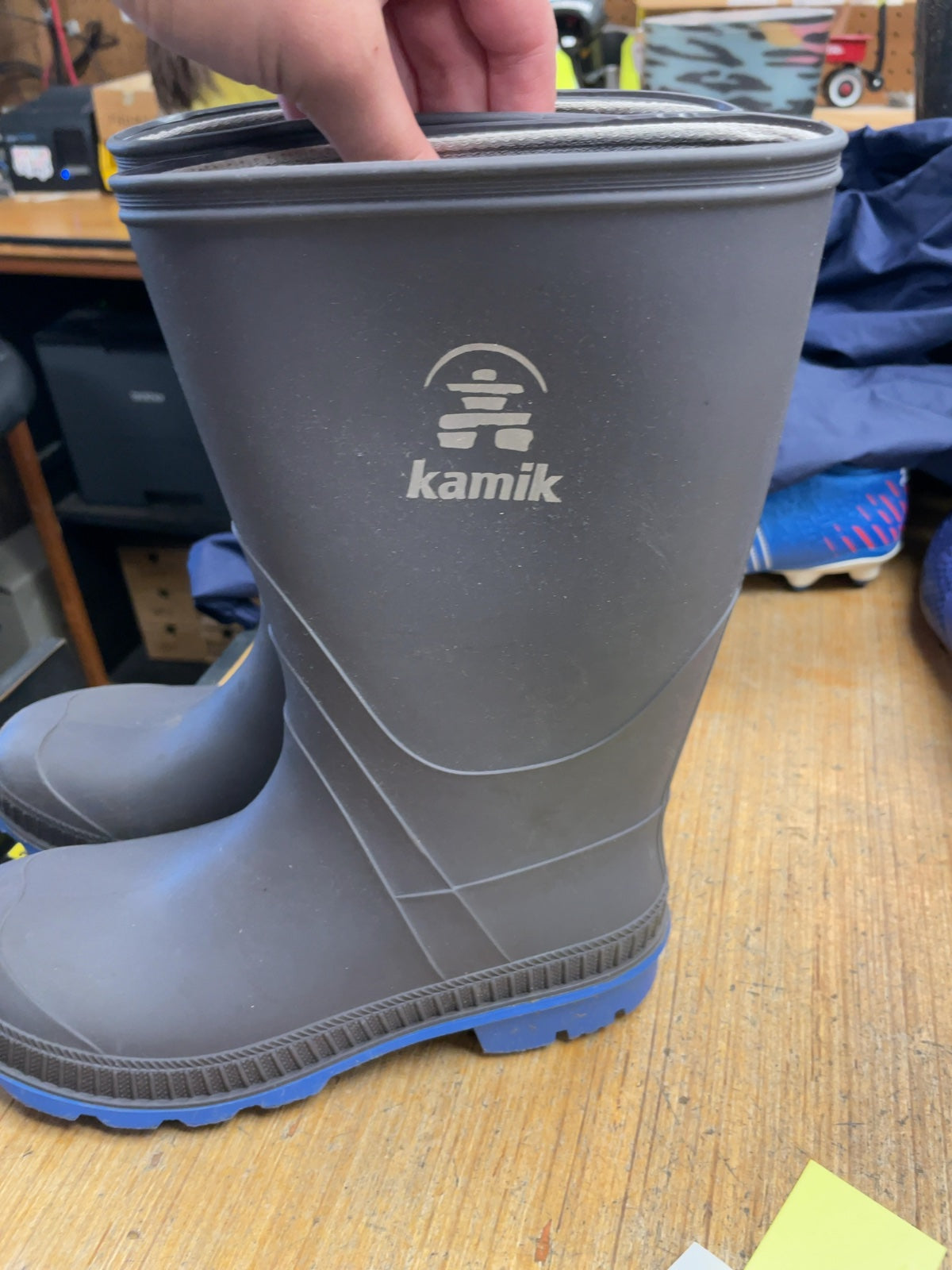 Kamik Rain Boots Size 5 Grey/Blue