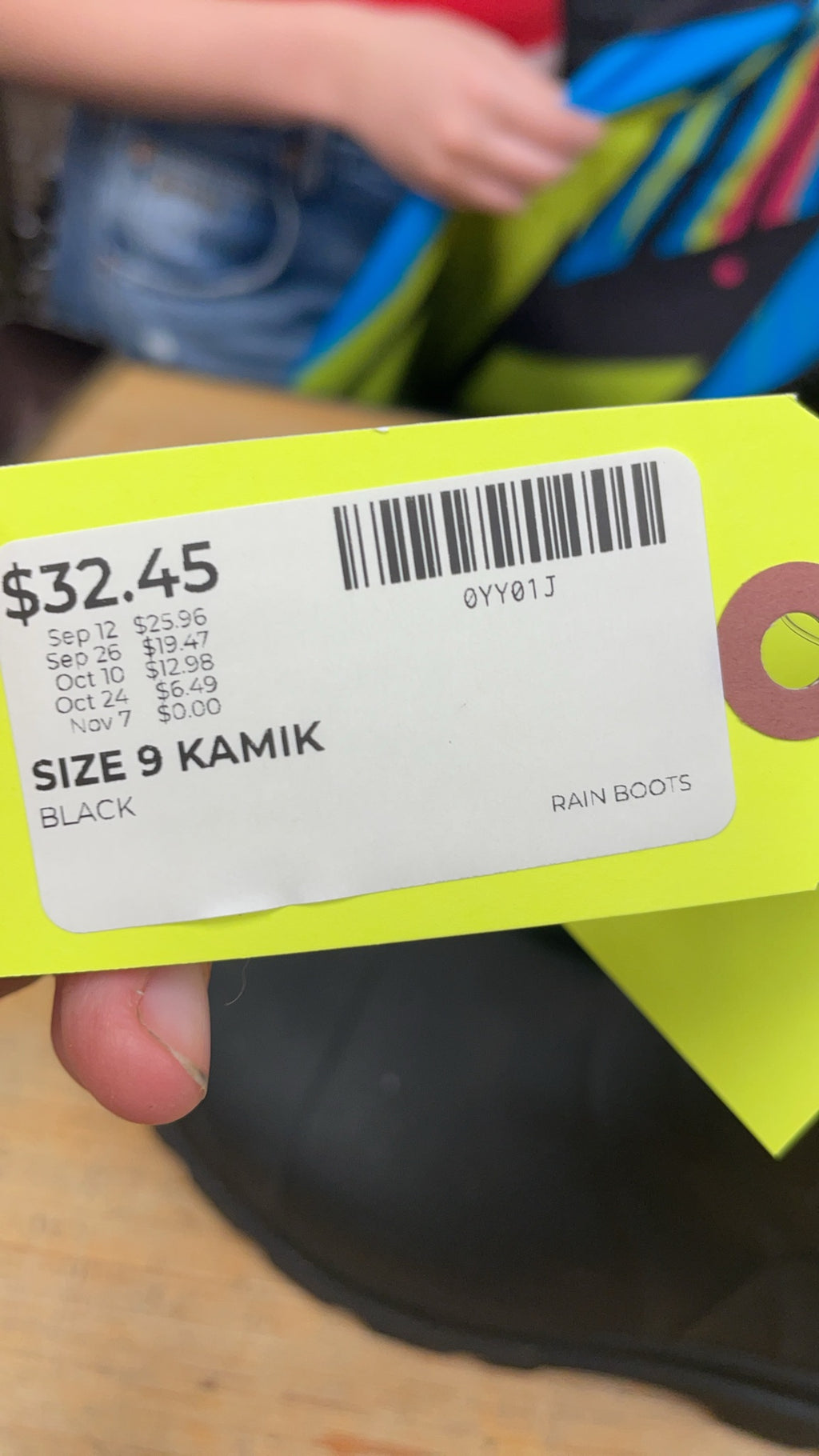 Kamik Rain Boots Size 9 Black