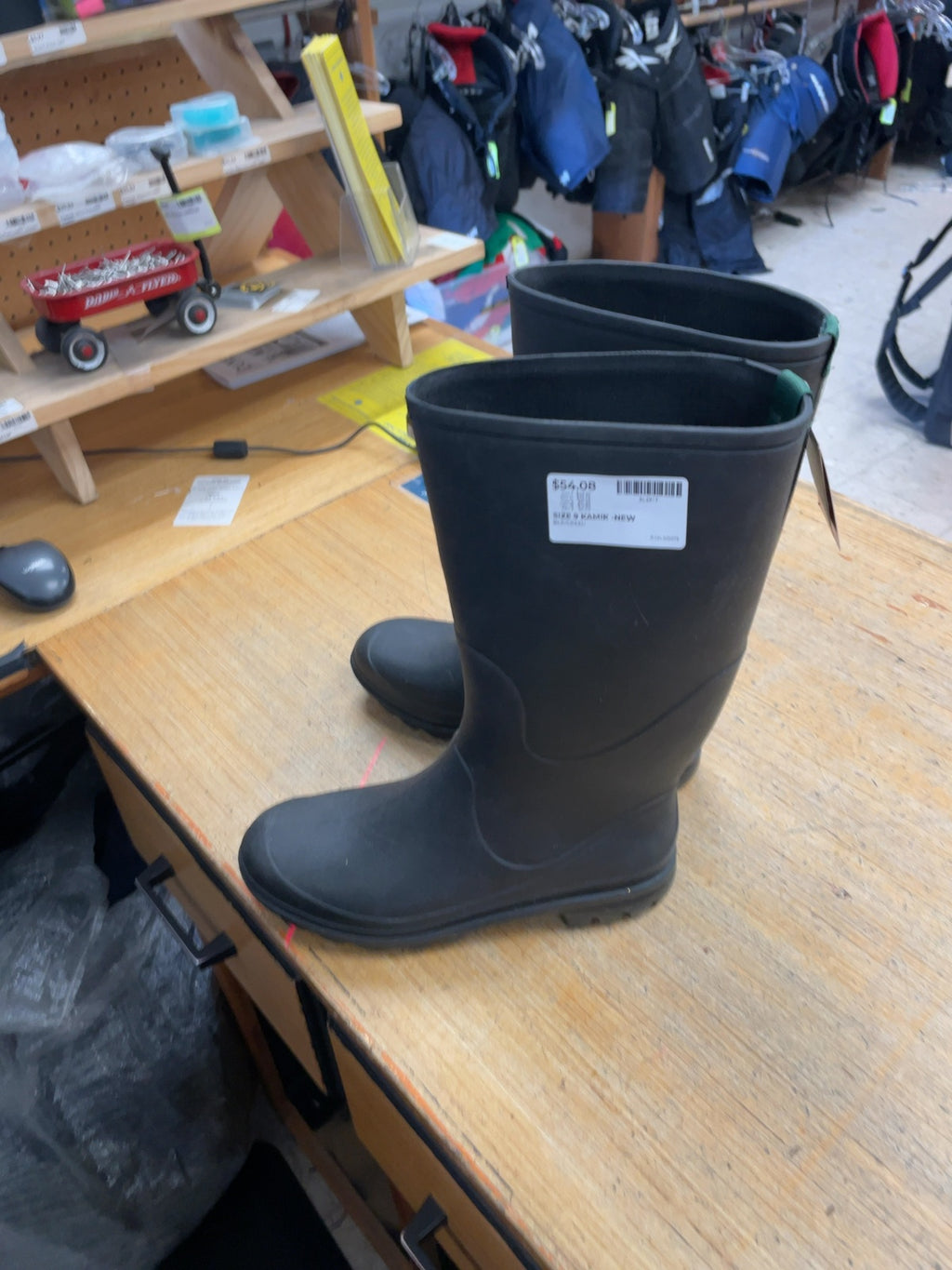Kamik Rain Boots Size 9 Black/Green New