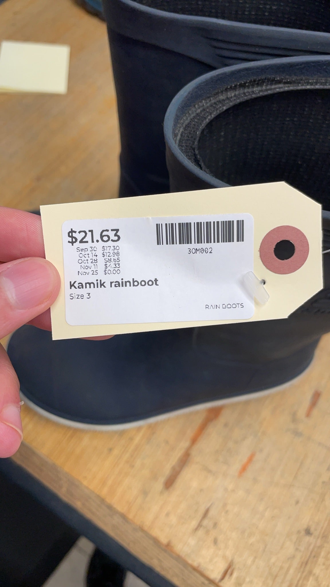Kamik Rainboot Size 3 Navy