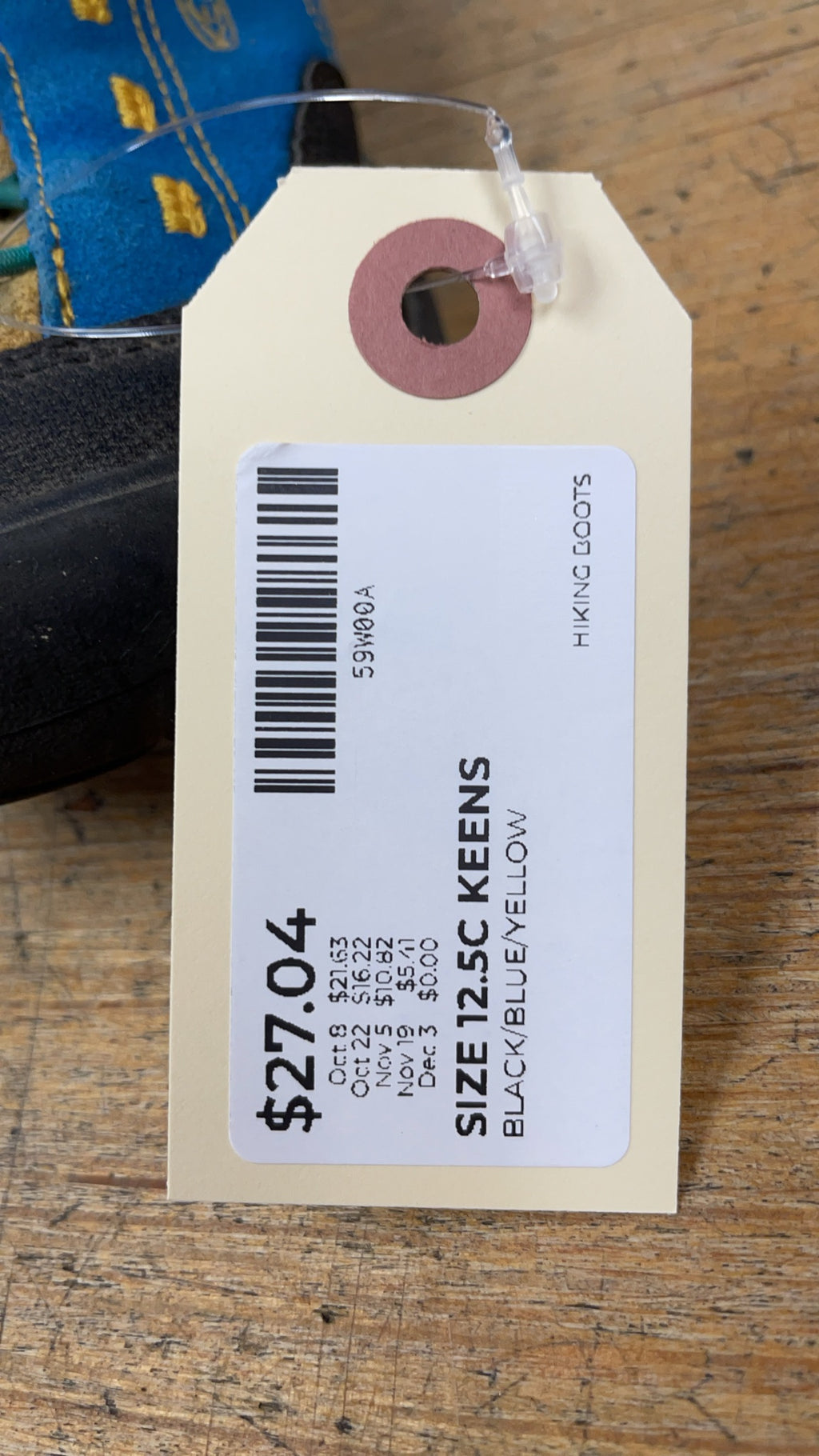 KEEN Hiking Shoes Size 12.5C Blue/Yellow