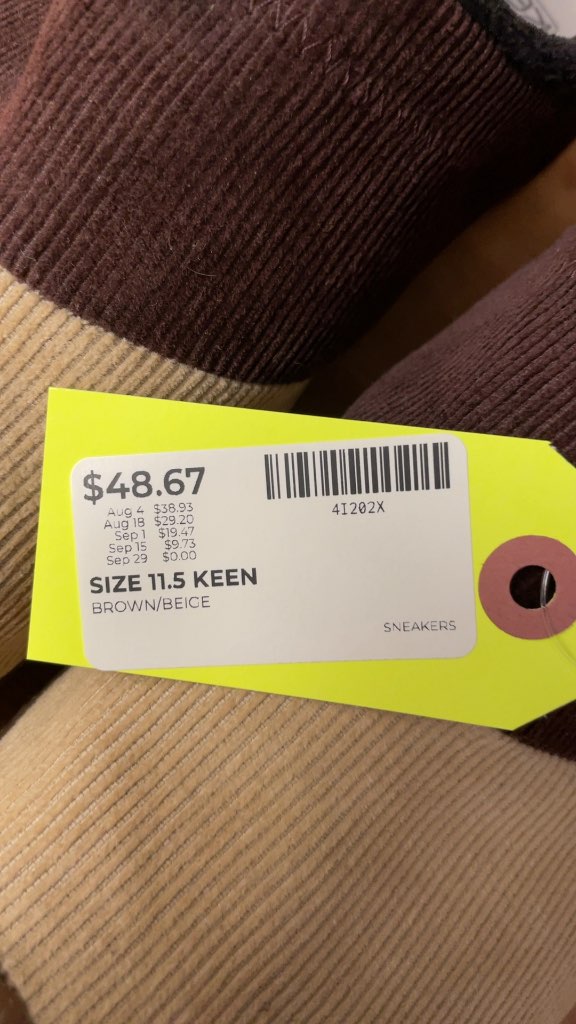 Keen Howser Corduroy Slip-on Sneakers - Brown/Beige - Size 11.5