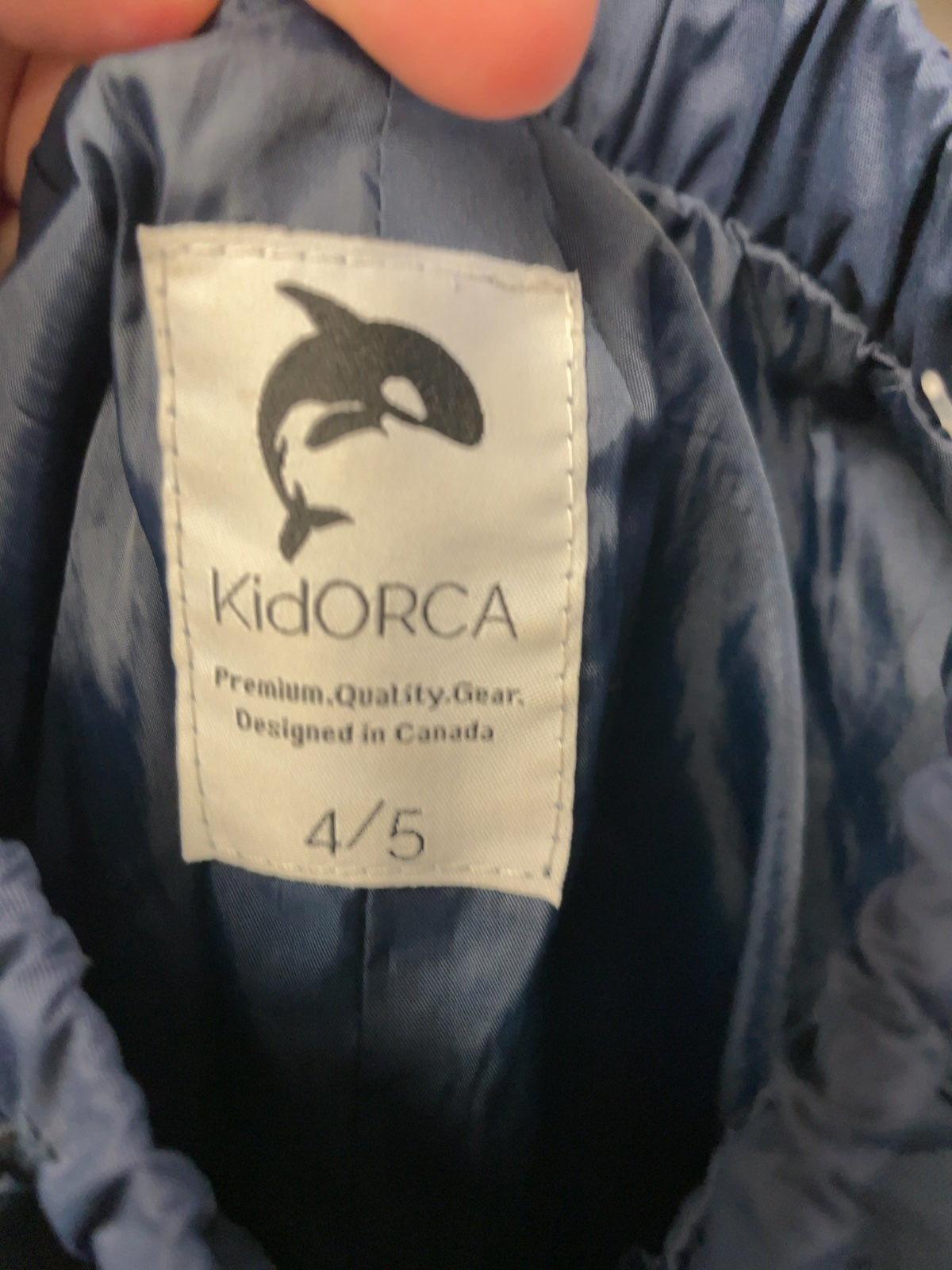 KidORCA Orca 4/5 Blue Rain Pants