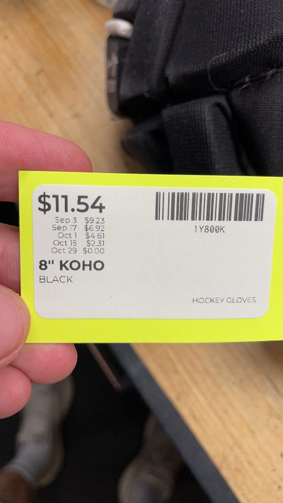 KOHO 68 Jagr 8" Hockey Gloves - Black