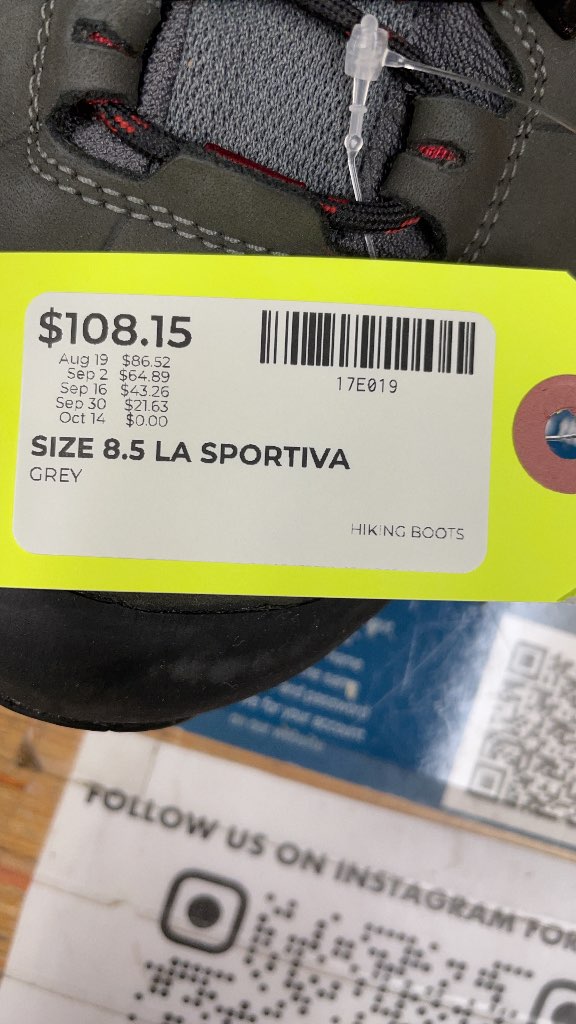 La Sportiva Grey Hiking Boots - Size 8.5