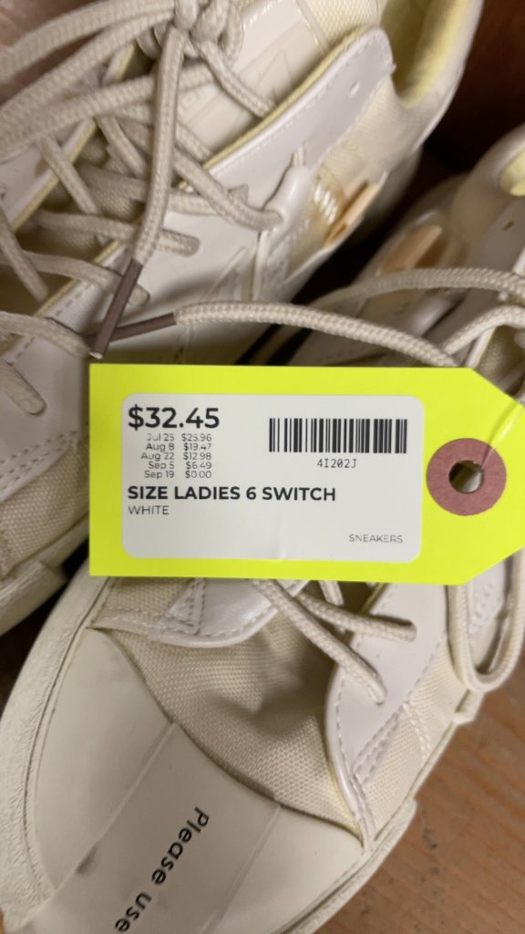 Ladies Switch White Sneakers Size 6