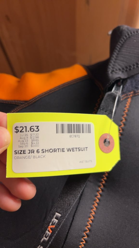 Level Six Junior Size 6 Shortie Wetsuit - Orange/Black