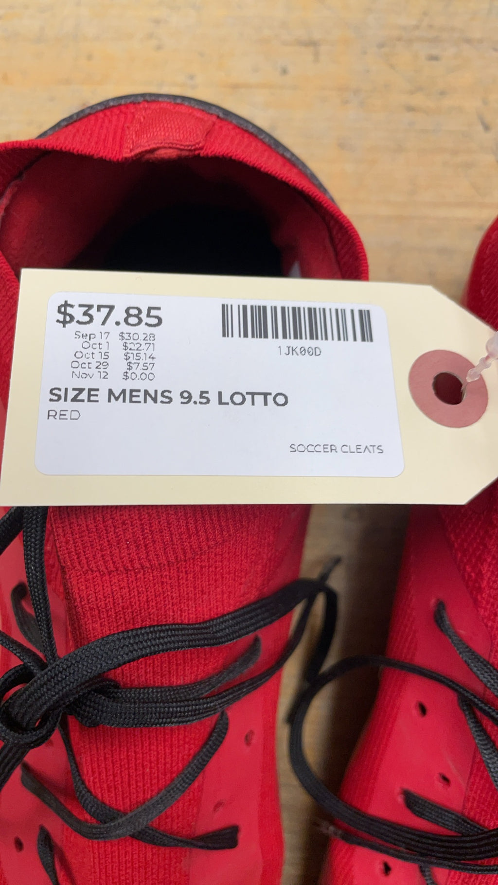 Lotto Pure Mens 9.5 Red Soccer Cleats
