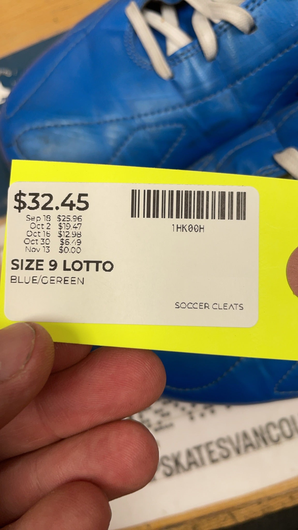 Lotto Soccer Cleats Size 9 US Men's Blue/Green