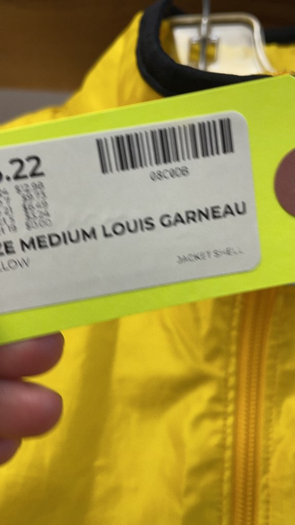 Louis Garneau Yellow Cycling Jacket Shell - Size Medium