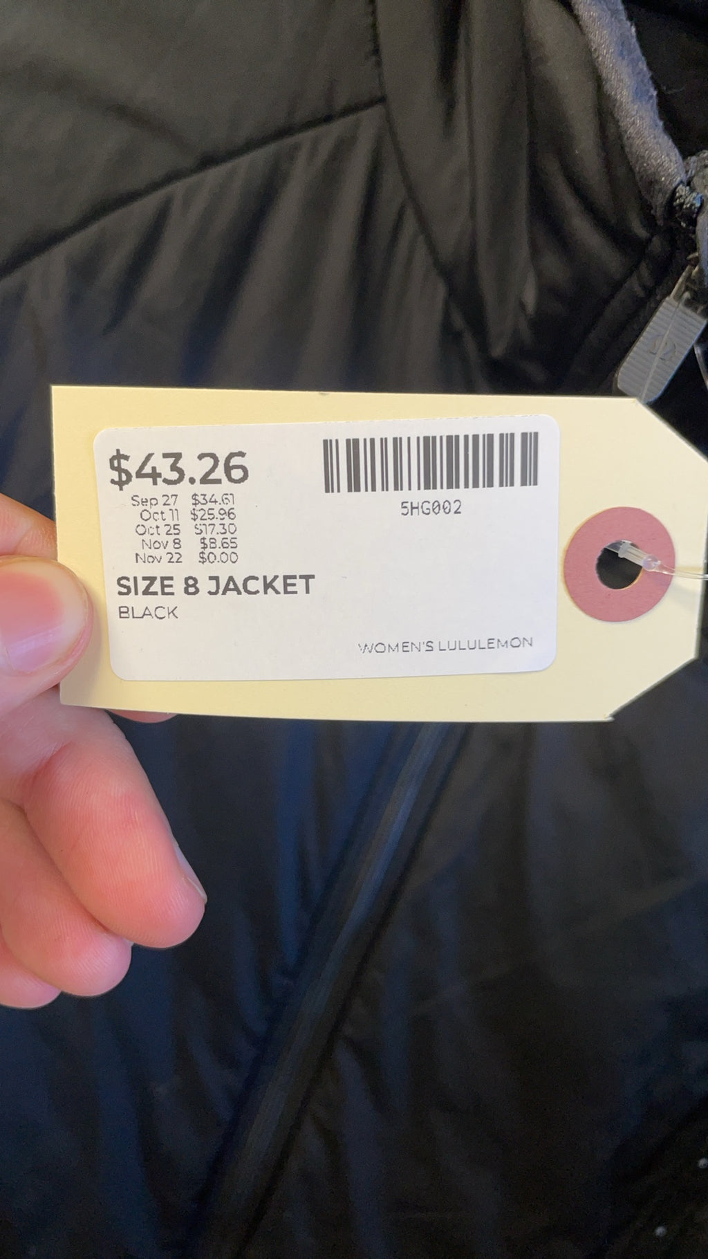 Lululemon Athletic Jacket Size 8 Black