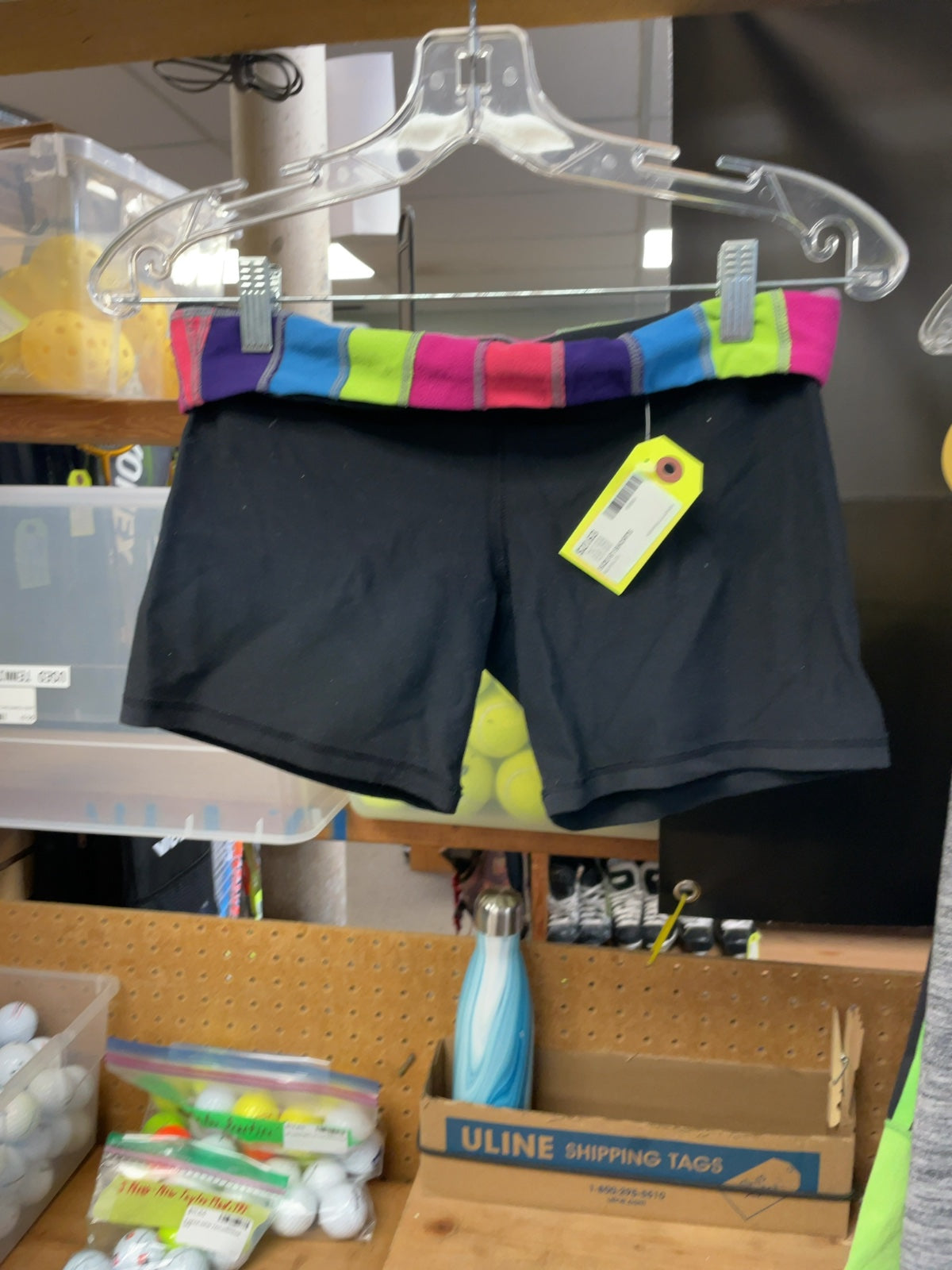 Lululemon Athletic Shorts Size 6 Black Multi-Color Waistband
