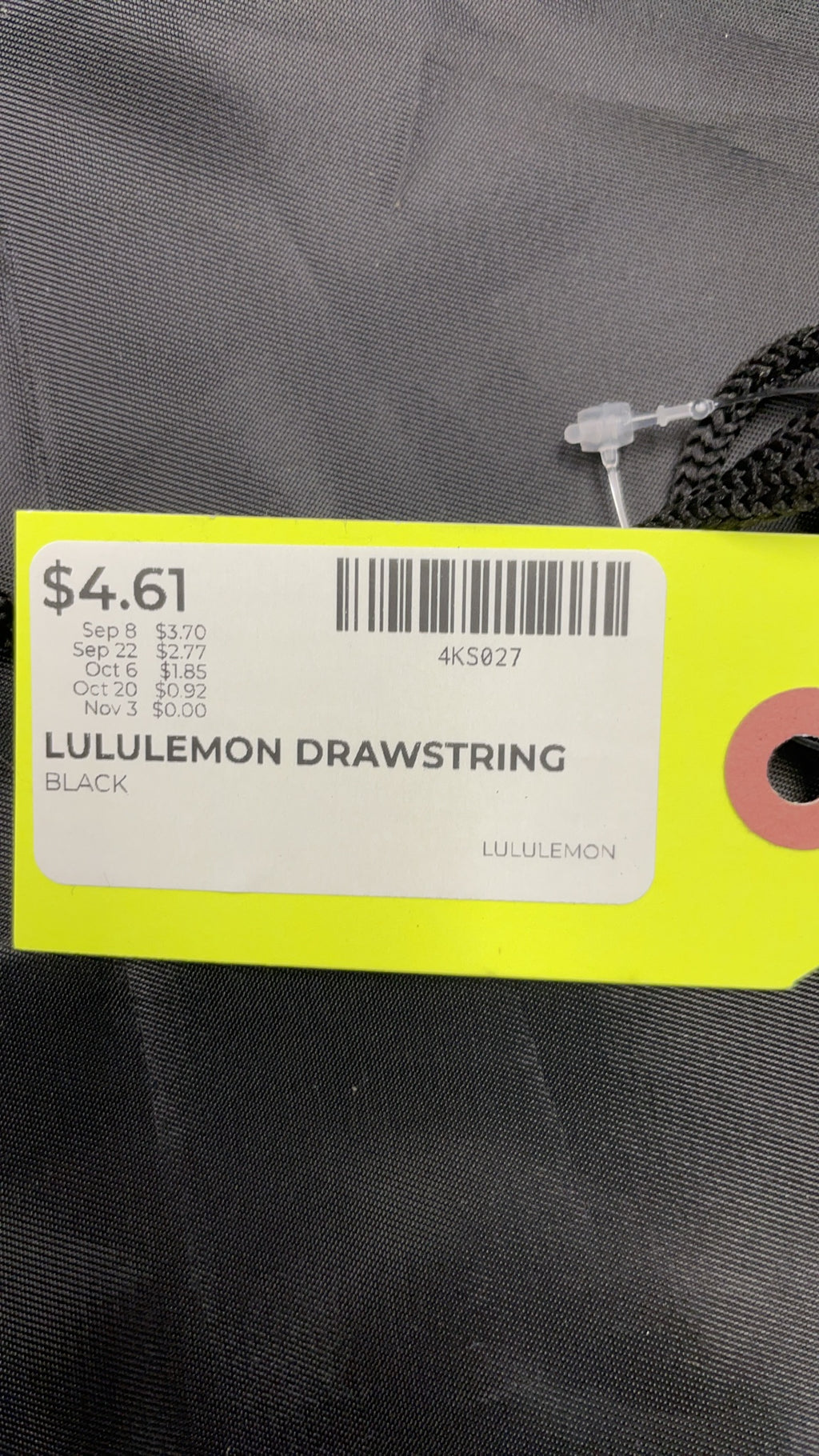 Lululemon Black Drawstring Bag