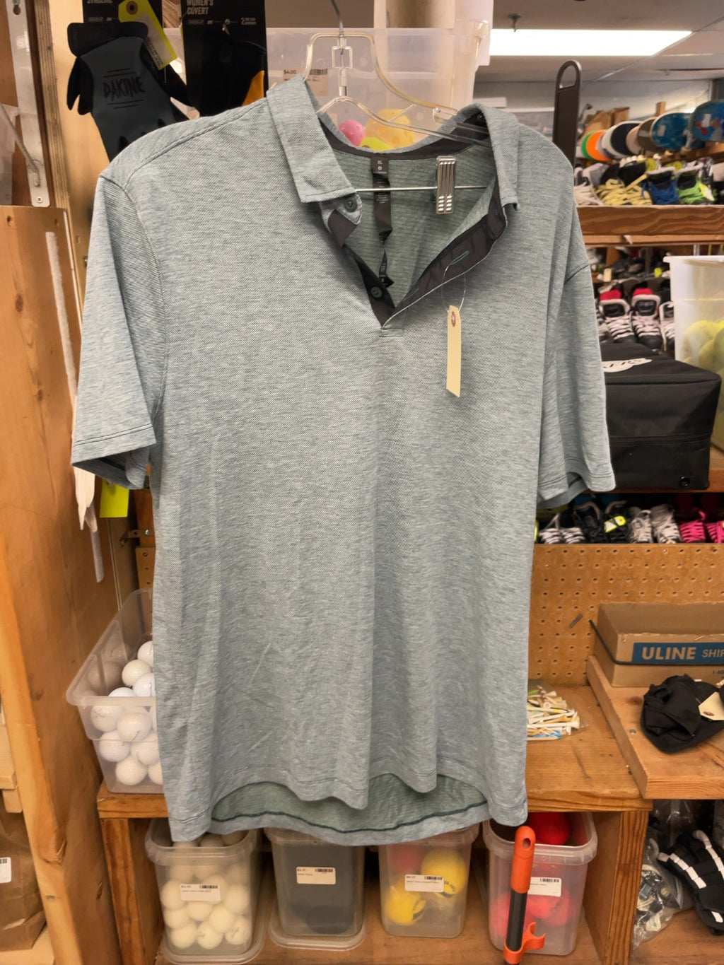 Lululemon Button Polo T-Shirt Size XL Grey