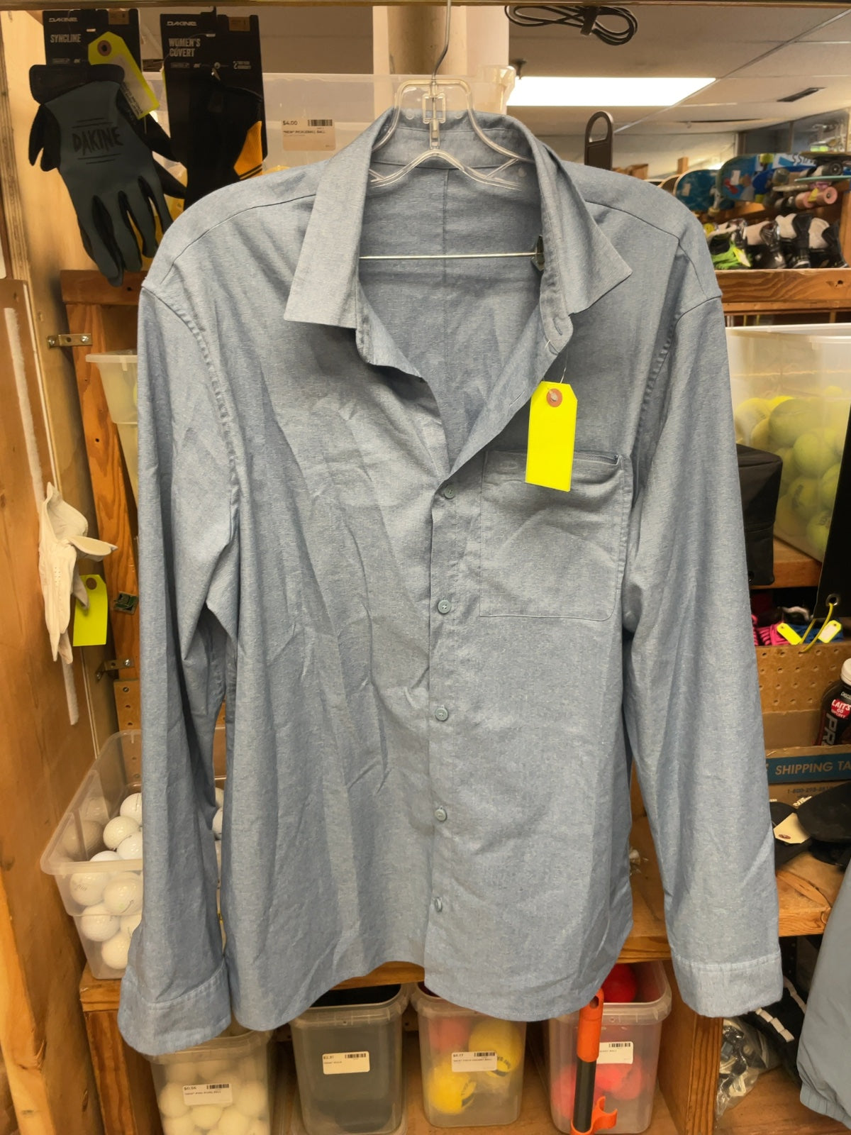 Lululemon Button Up Longsleeve Size XL Blue