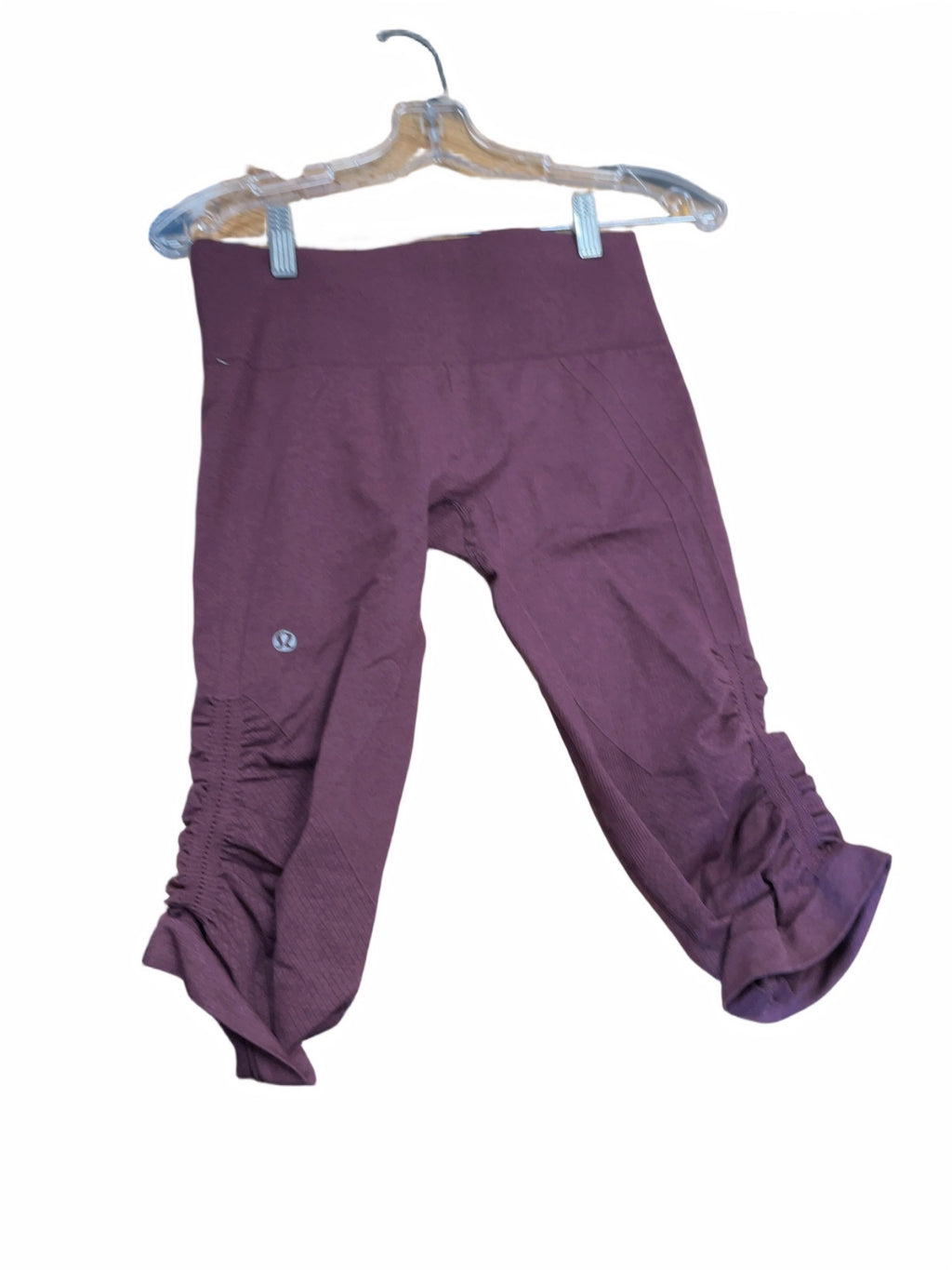 Lululemon Capris Size 6 Maroon Rucked Hem