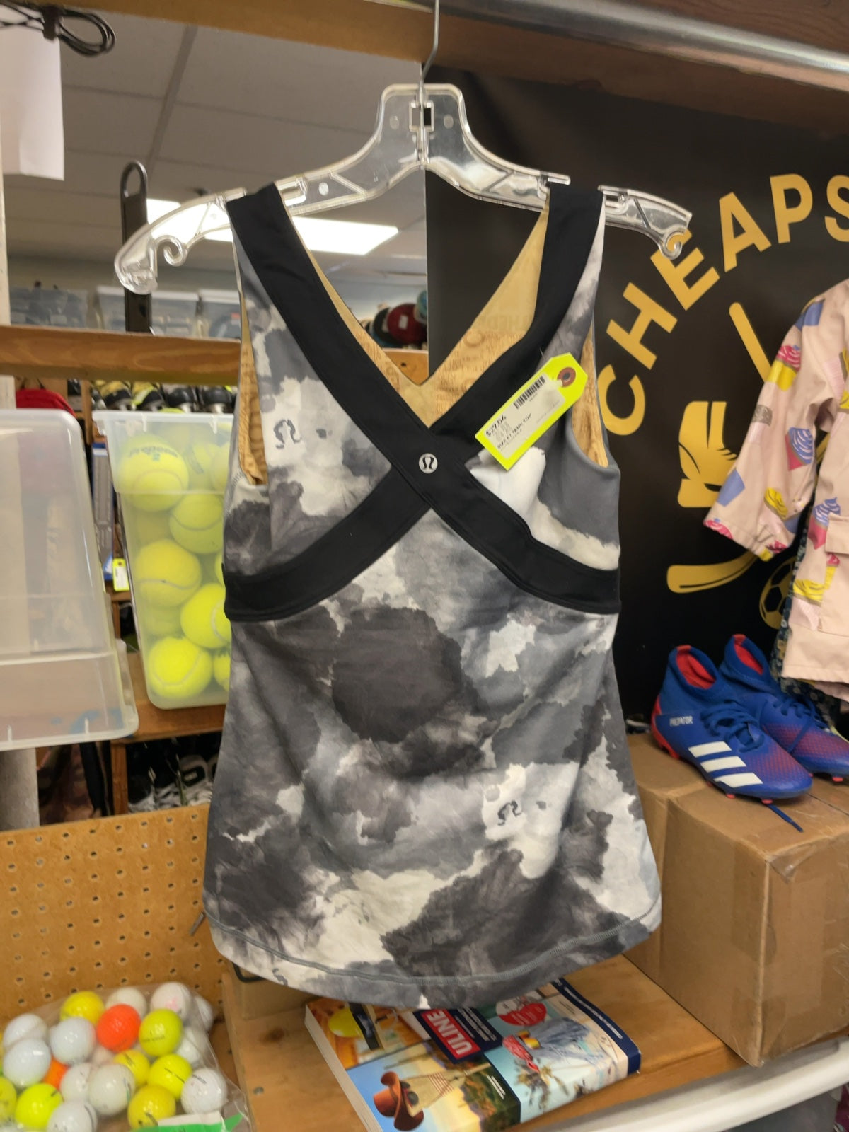 Lululemon Cross-Back Tank Top Size 6 Marble Print