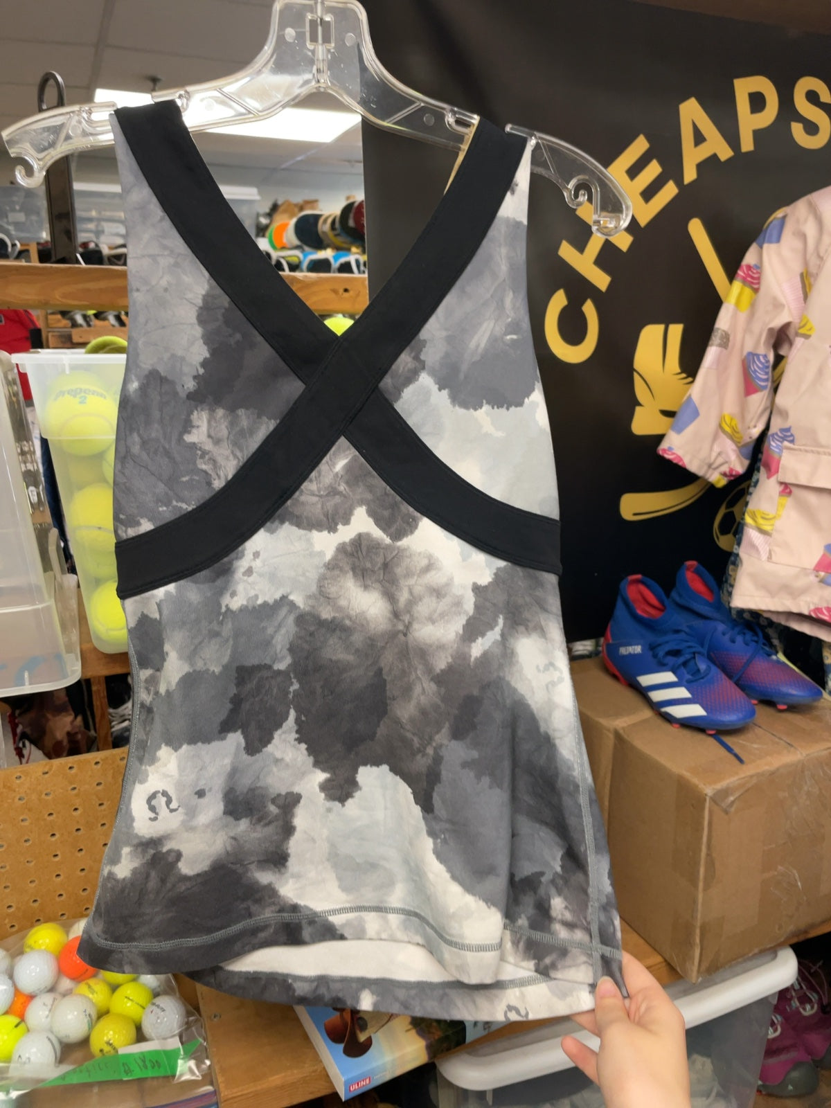Lululemon Cross-Back Tank Top Size 6 Marble Print