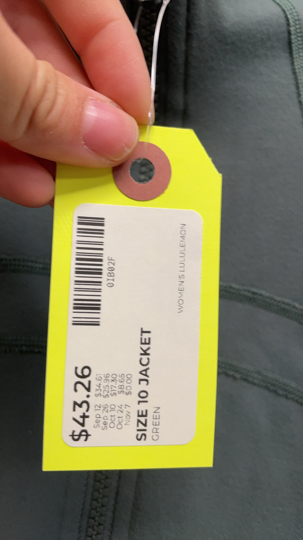 Lululemon Define Jacket Size 10 Green