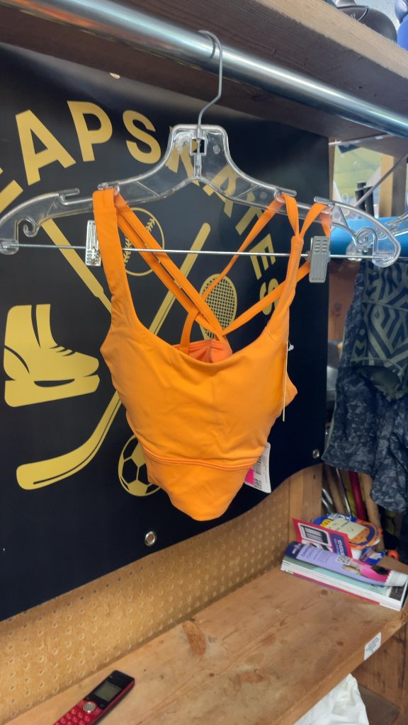 Lululemon Energy Bra Long Line - Orange - Size 4