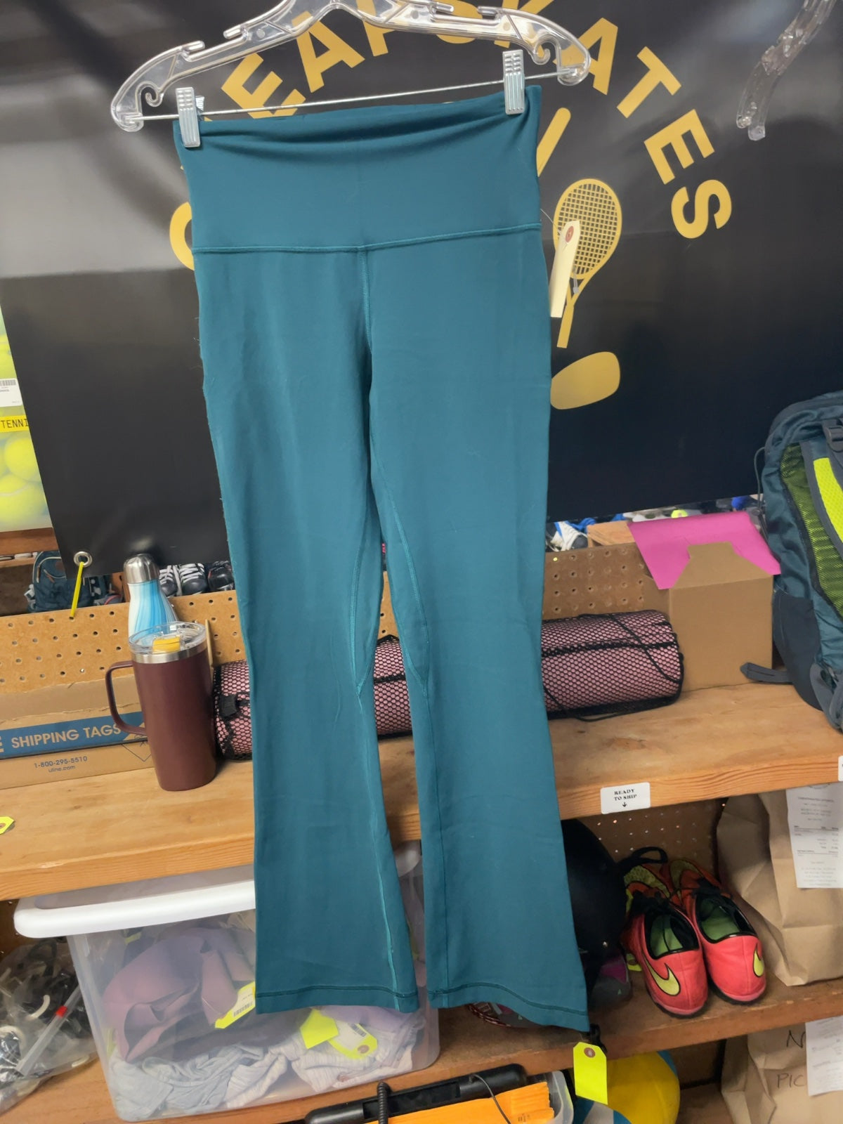 Lululemon Flare Leggings Size 6 Green Blue