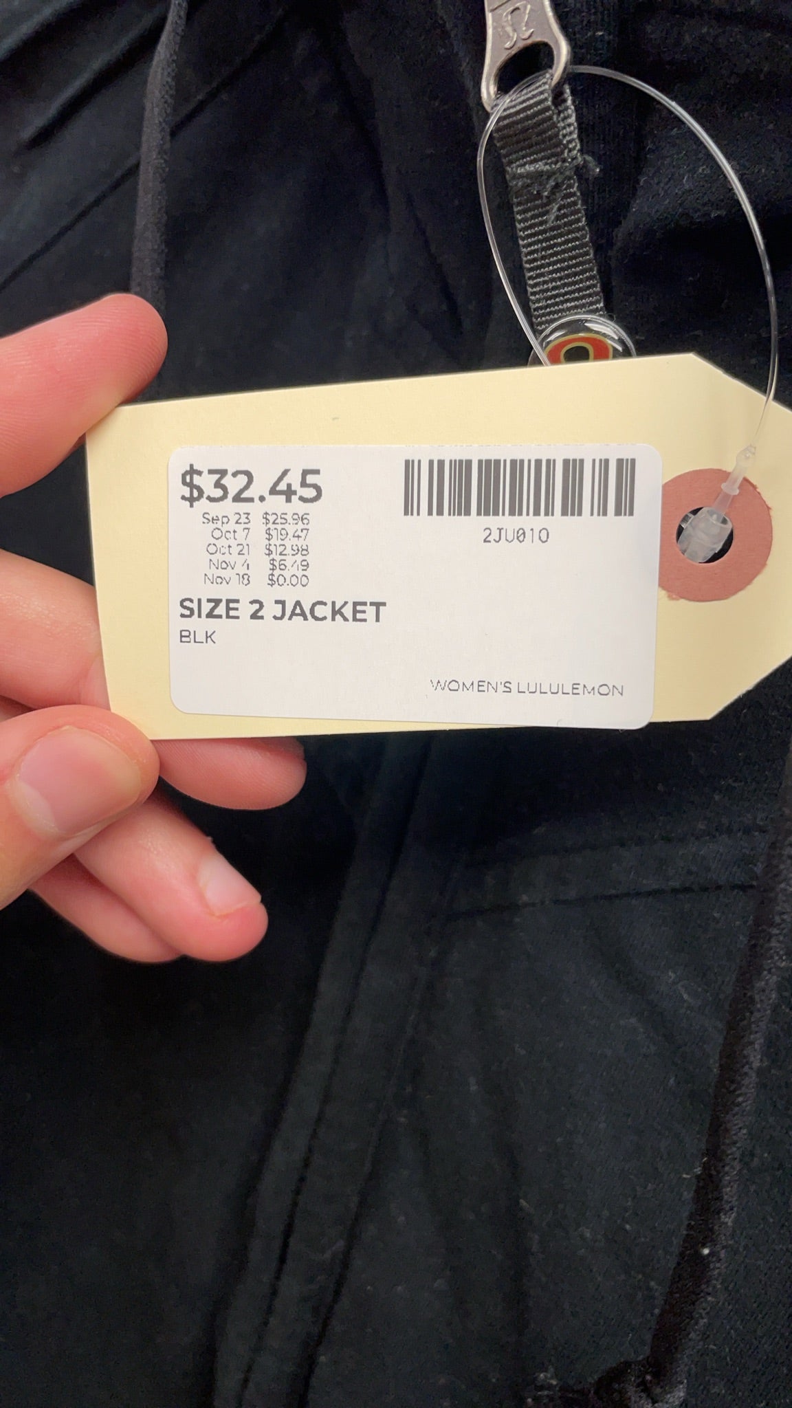 Lululemon Full Zip Hoodie Size 2 Black