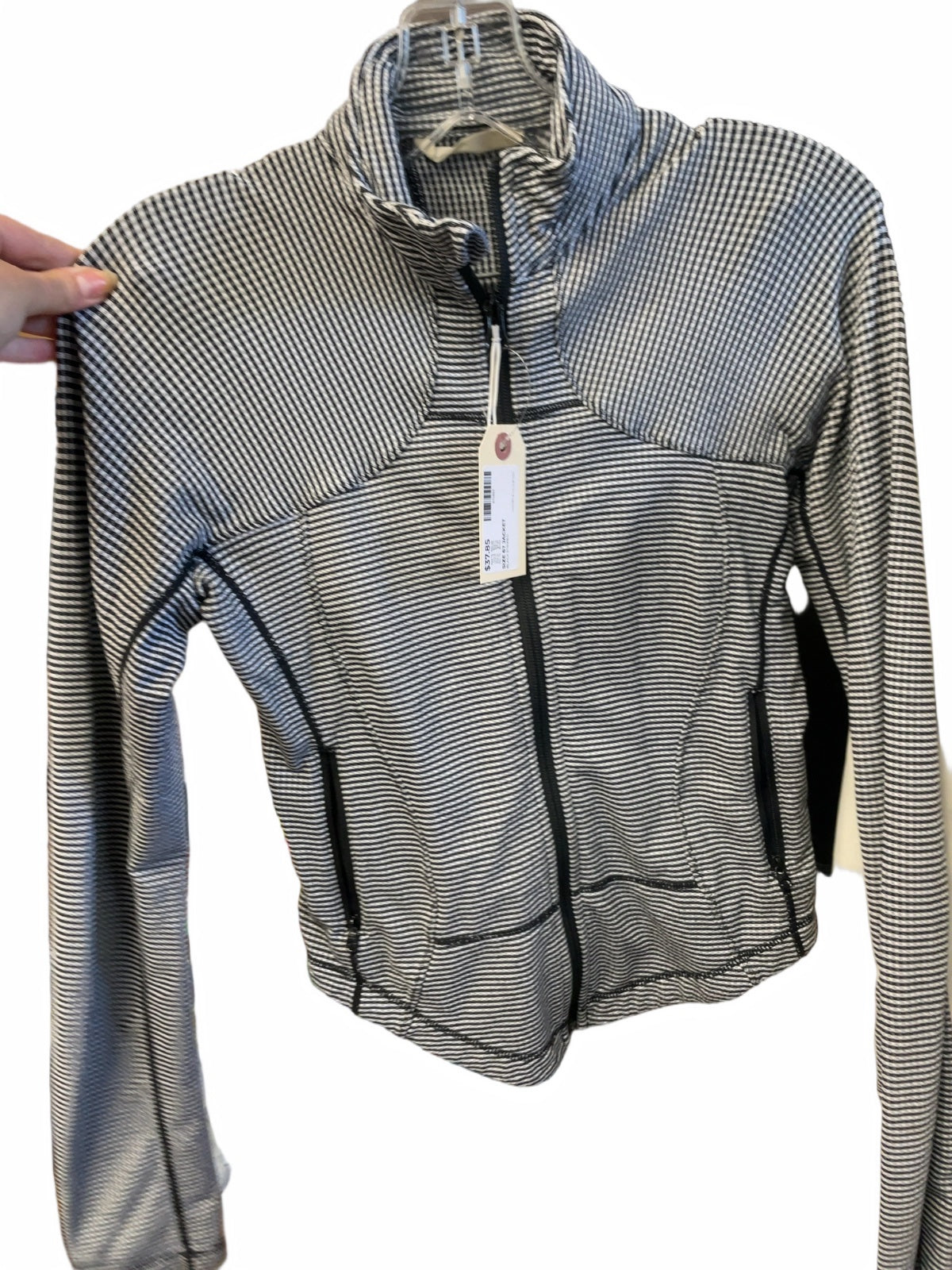 Lululemon Full Zip Jacket Size 6 Black Striped