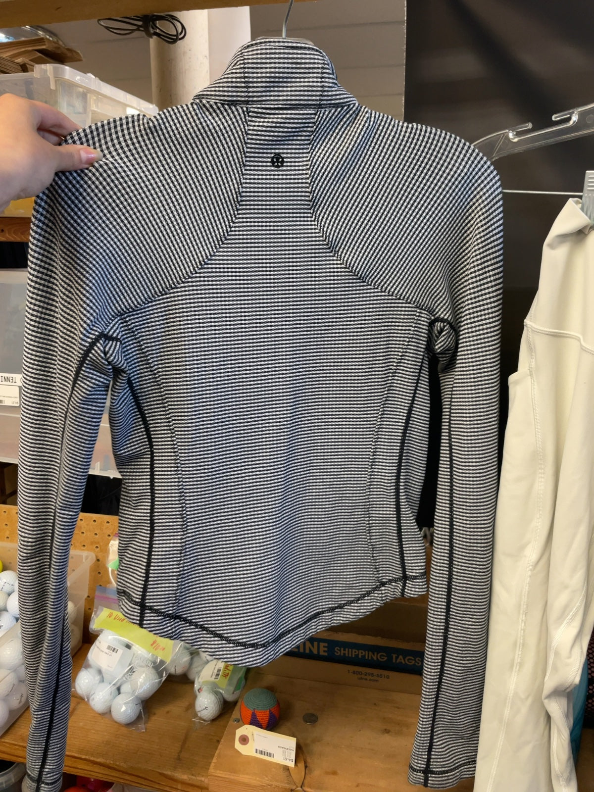 Lululemon Full Zip Jacket Size 6 Black Striped