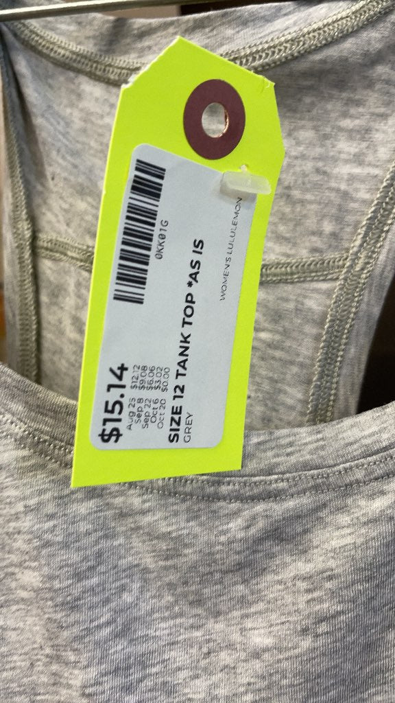 Lululemon Grey Racerback Tank Top - Size 12 *As Is*