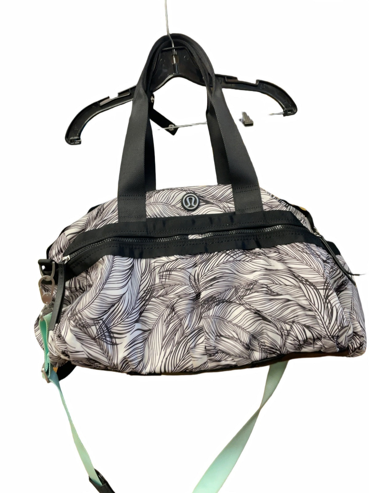 Lululemon Gym Bag White/Black Feather Print