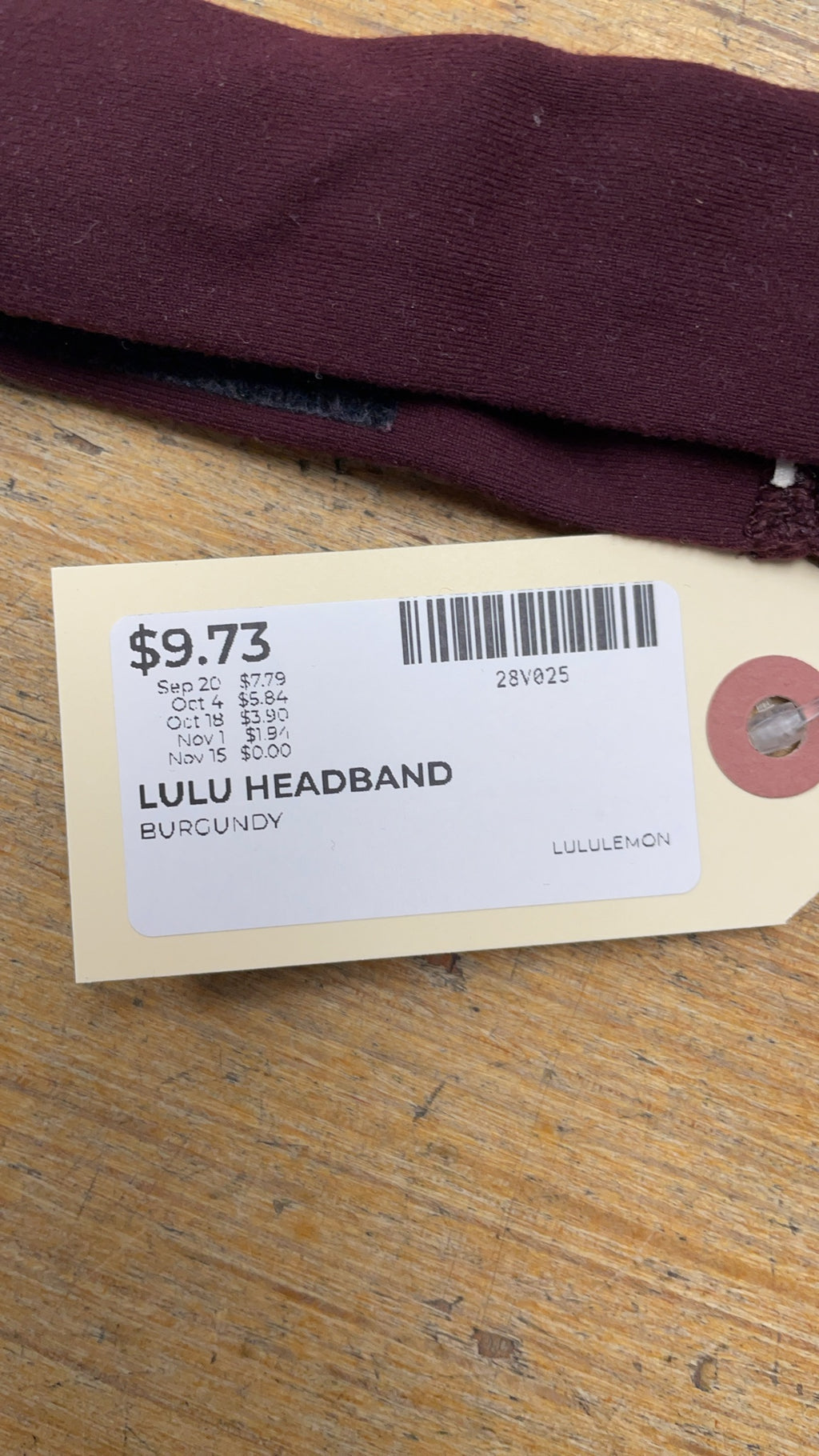 Lululemon Headband Burgundy