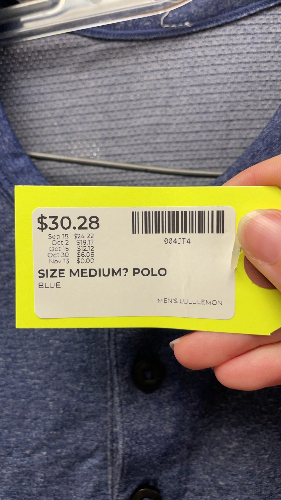 Lululemon Henley Polo Medium Blue