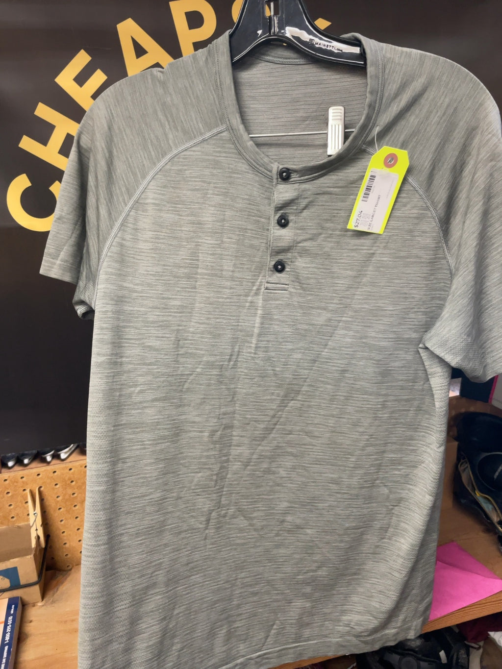 Lululemon Henley T-Shirt Large Grey