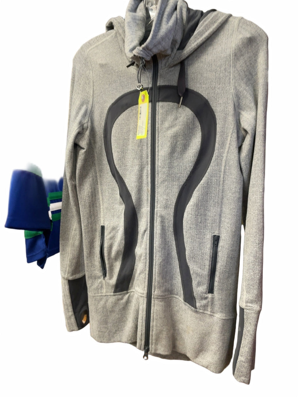 Lululemon Herringbone Zip-Up Jacket Size 6 Grey