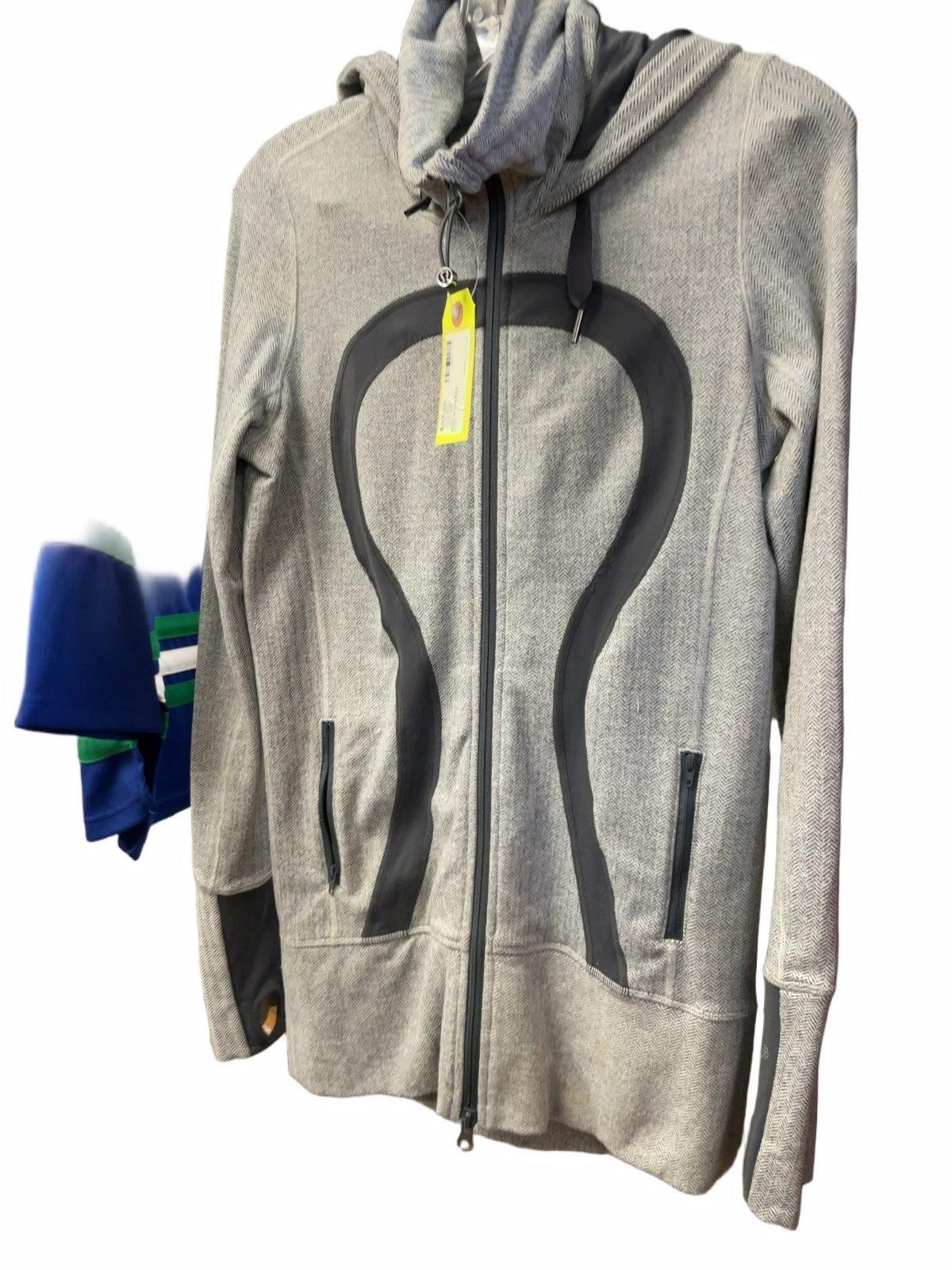 Lululemon Herringbone Zip-Up Jacket Size 6 Grey