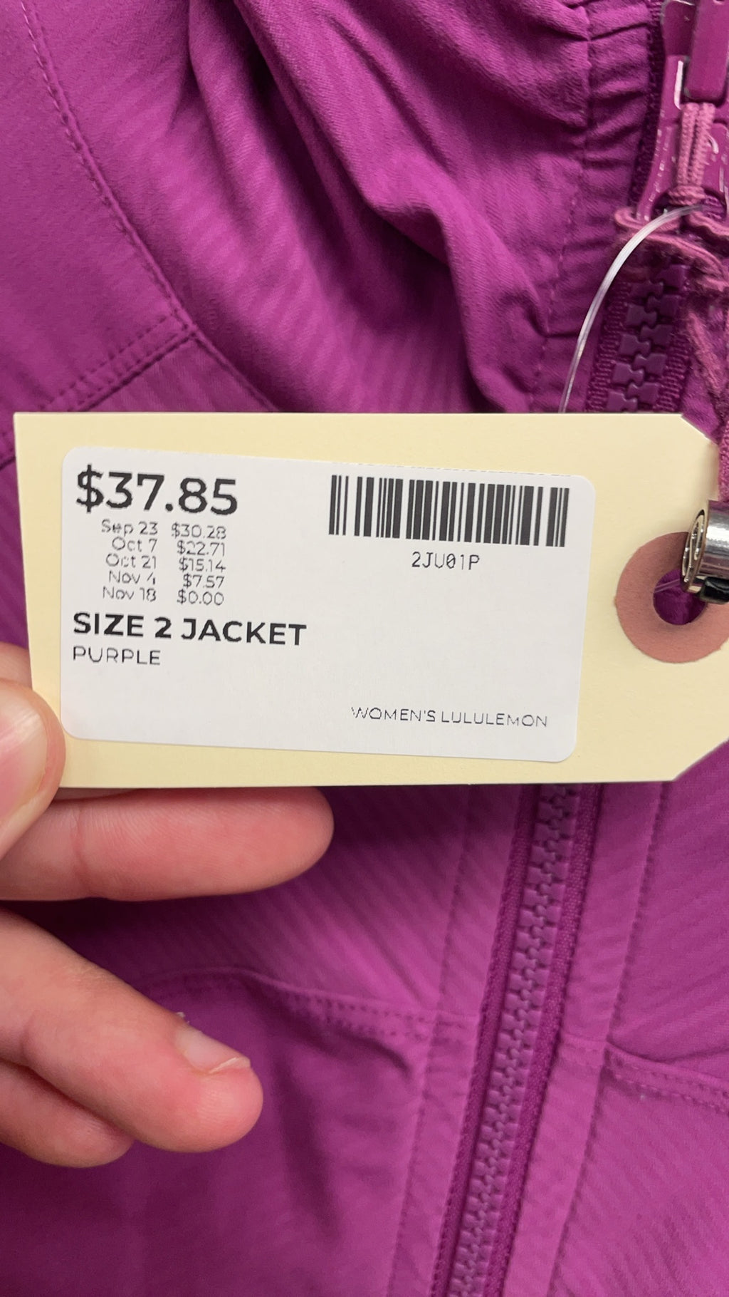 Lululemon Hooded Jacket Size 2 Purple