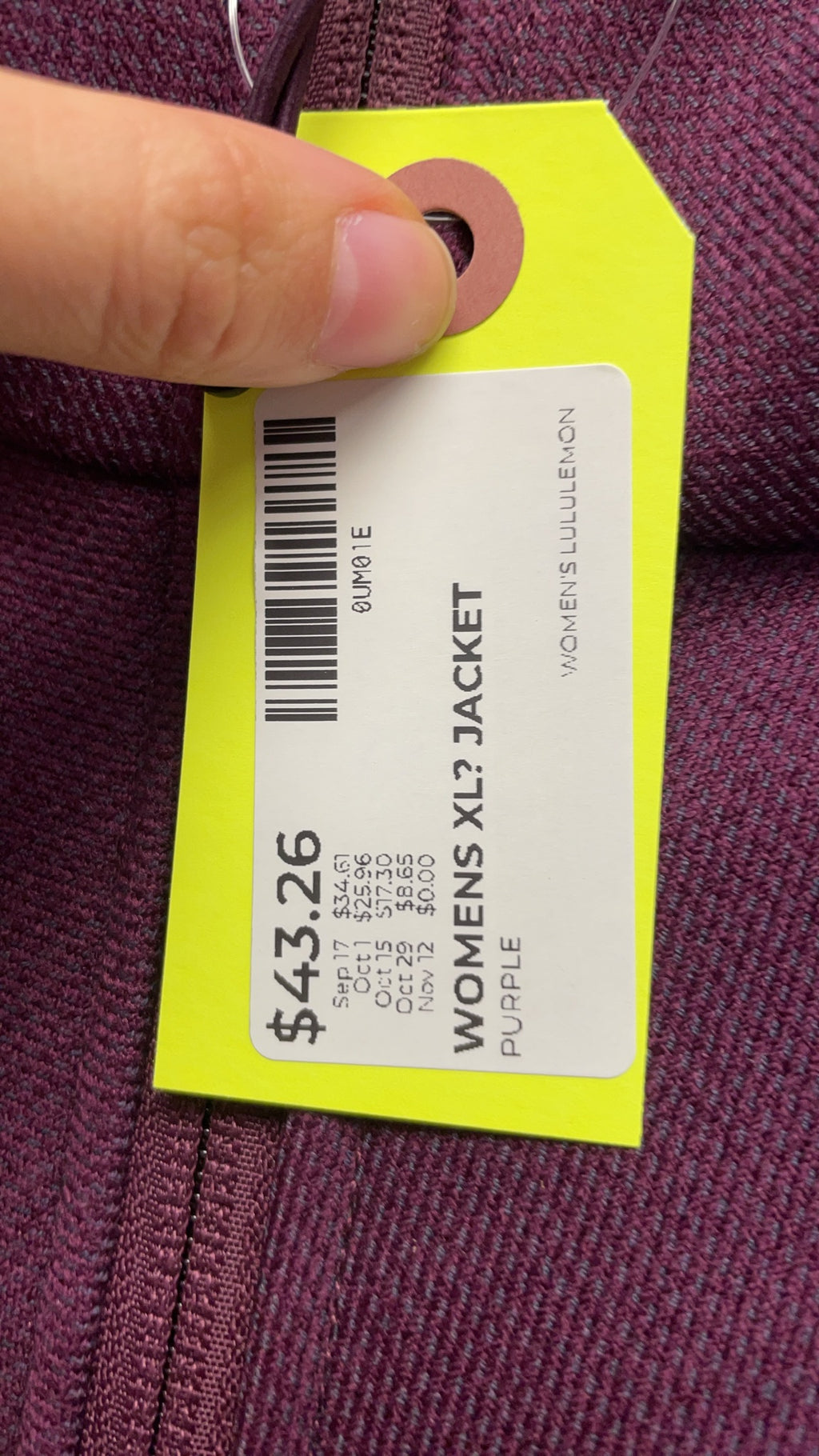 Lululemon Hooded Jacket XL Purple