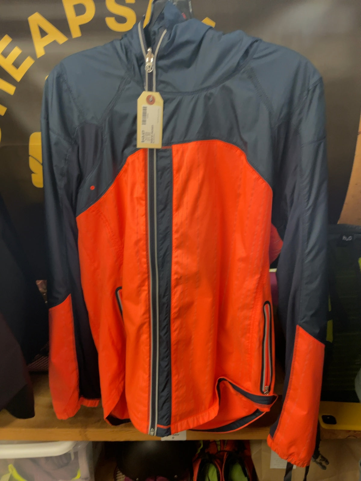 Lululemon Hooded Windbreaker Jacket Size 8 Blue/Coral