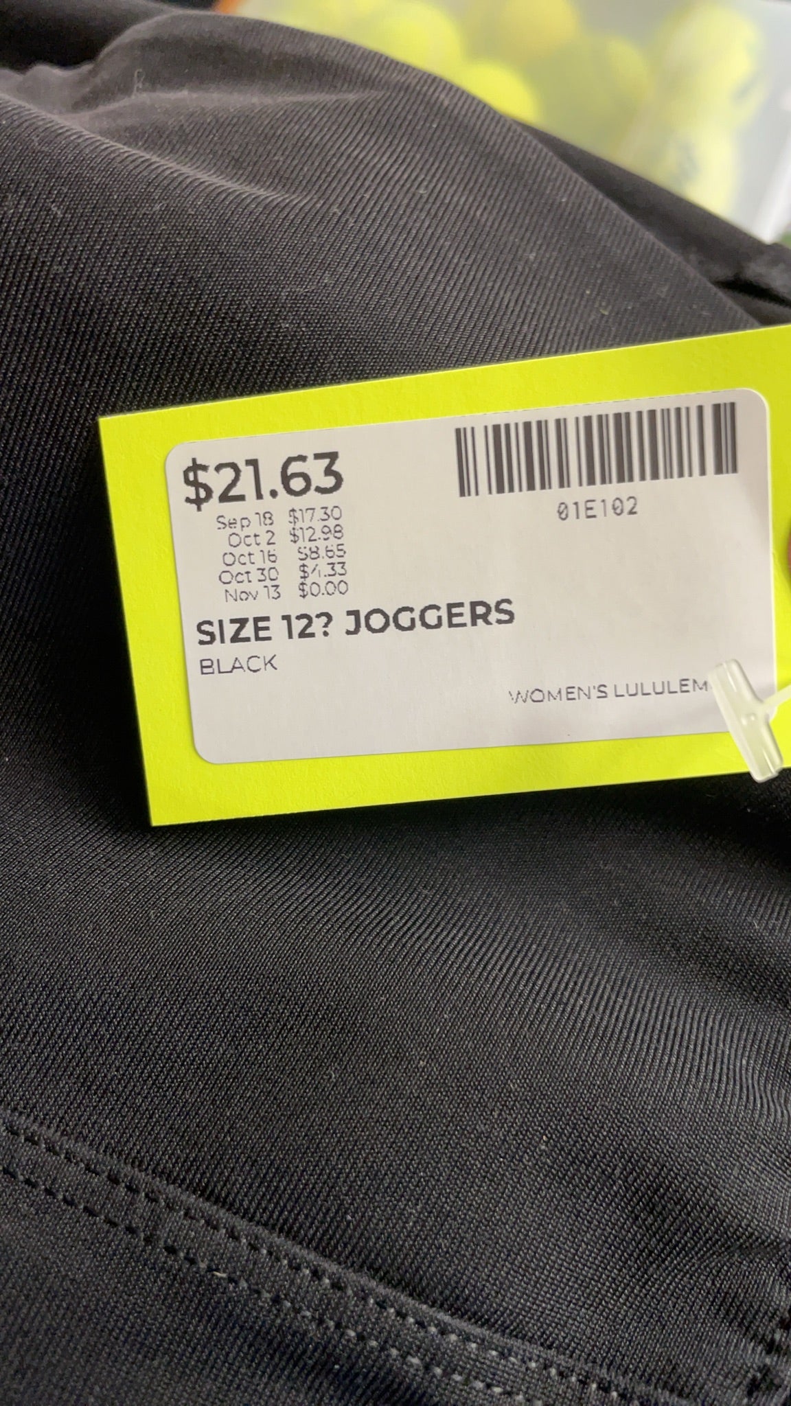 Lululemon Joggers Size 12 Black